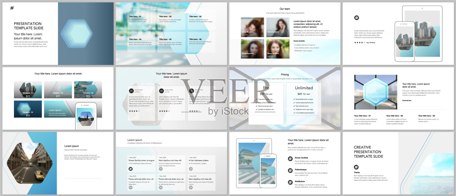 表示设计模板的多用途插画图片素材