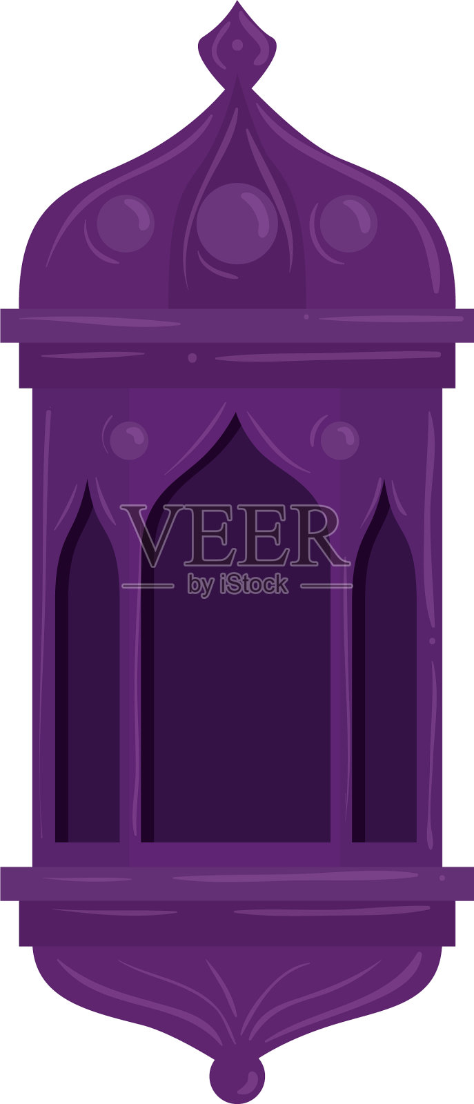 斋月卡里姆灯笼紫色挂紫色设计元素图片