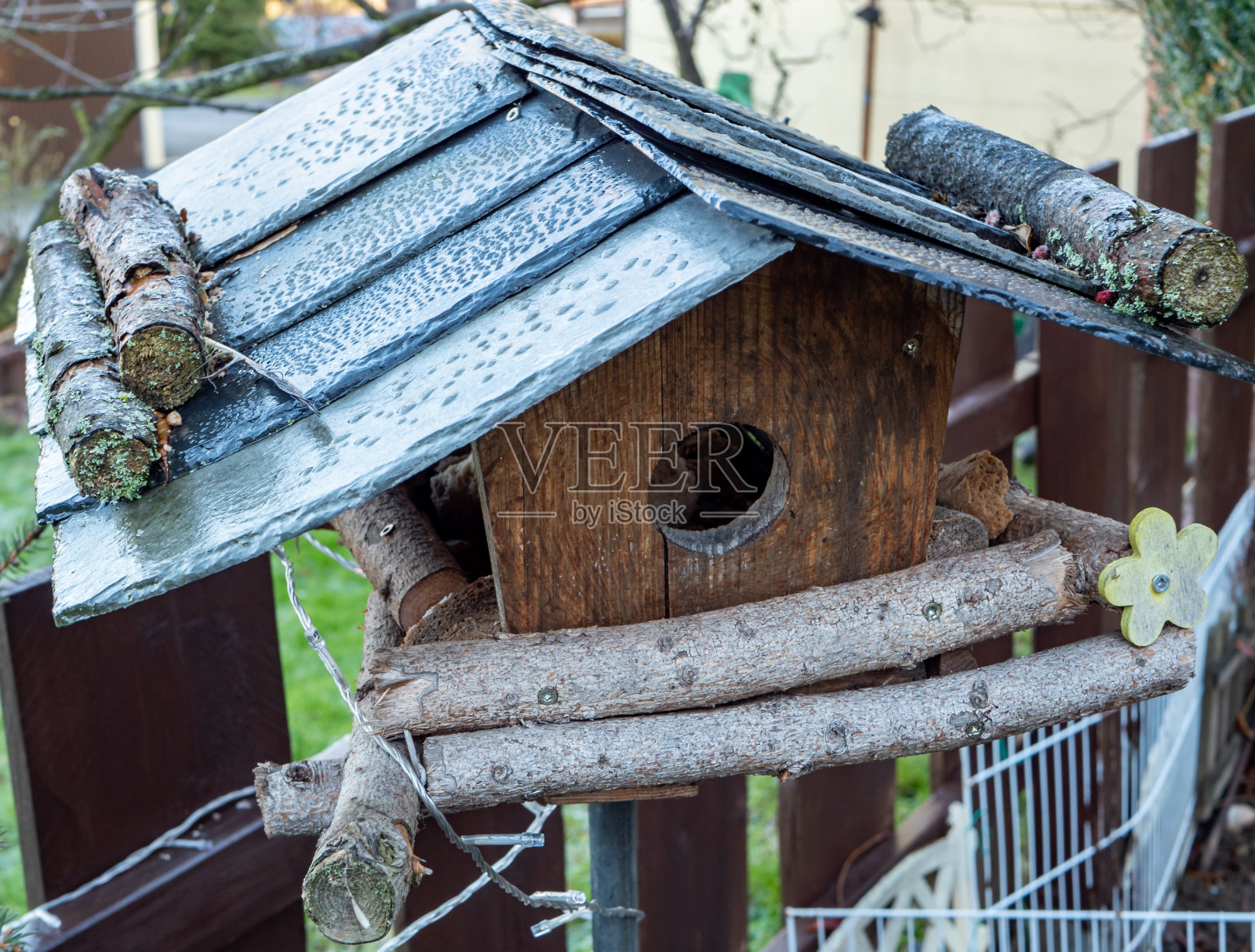 冬天的鸟窝箱照片摄影图片