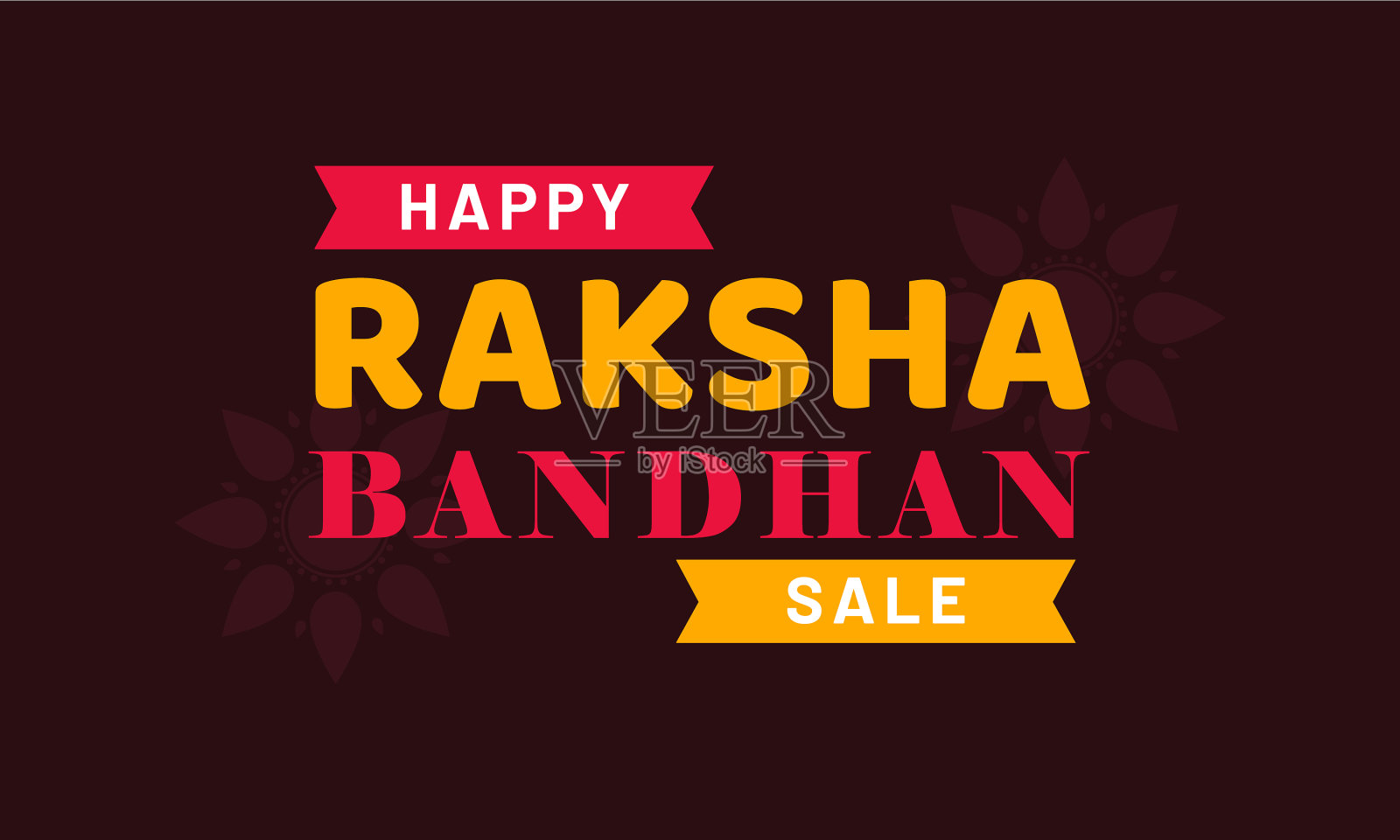 快乐的raksha bandhan排版文本标签徽章插画图片素材