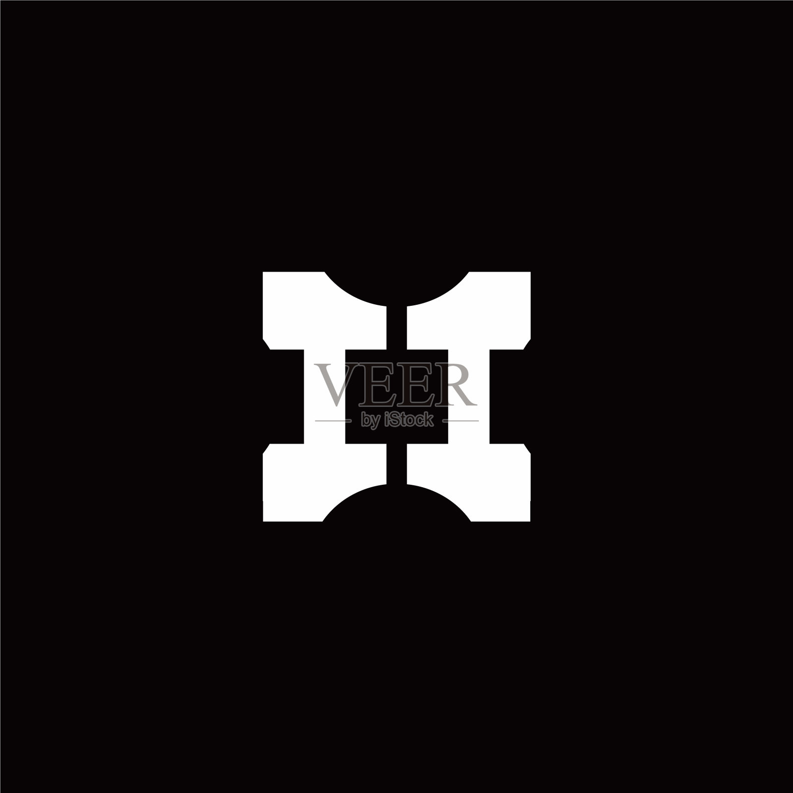 Ii标志用字母组合片裁元素设计插画图片素材