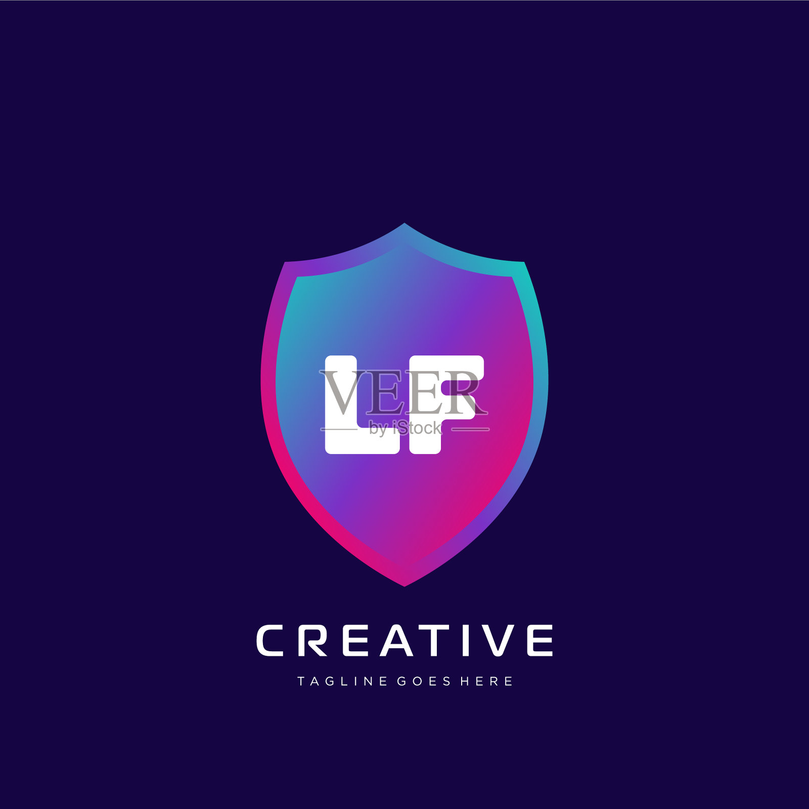 初始标志与彩色模板插画图片素材