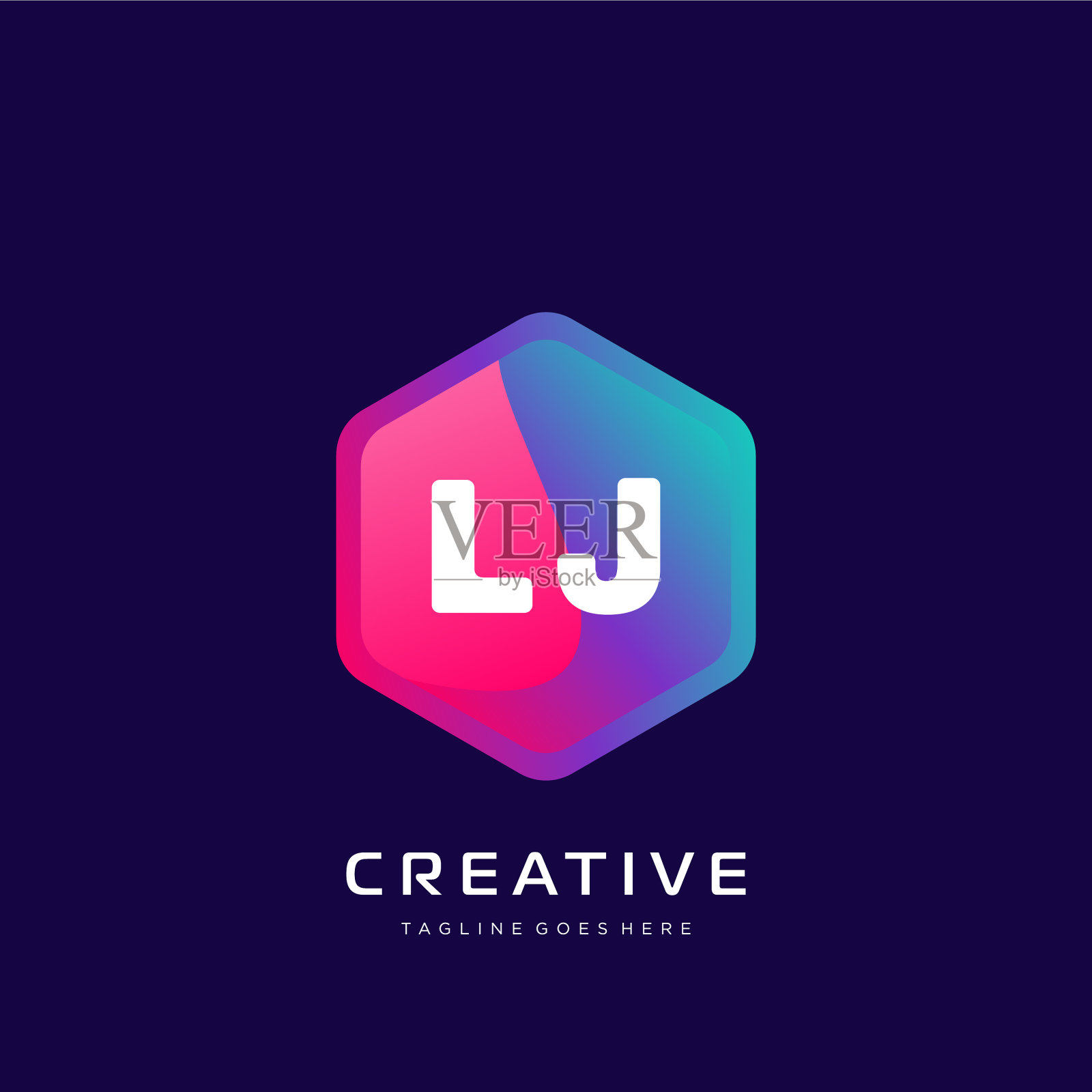 Lj初始标志与彩色模板插画图片素材