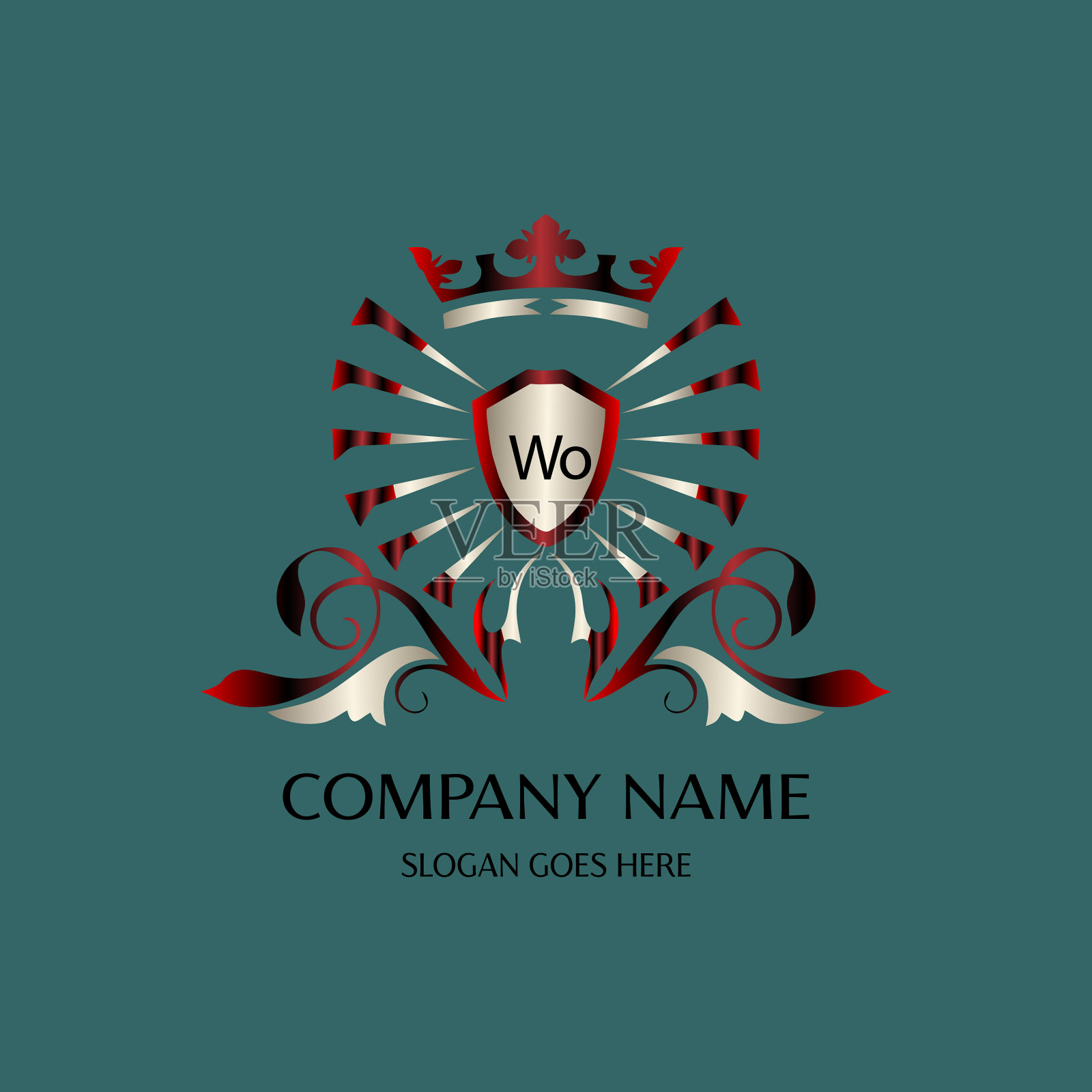 我们的初始标志与彩色圆模板插画图片素材