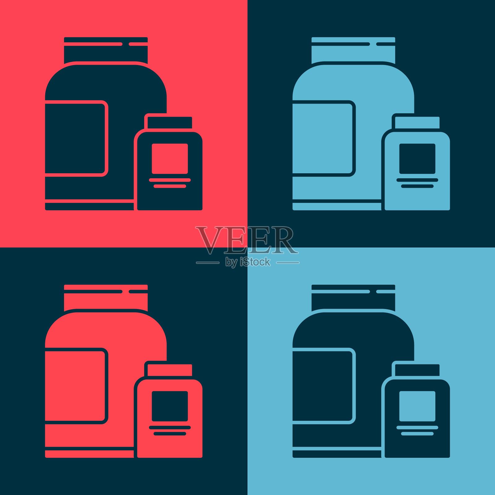 波普艺术运动营养健美蛋白插画图片素材