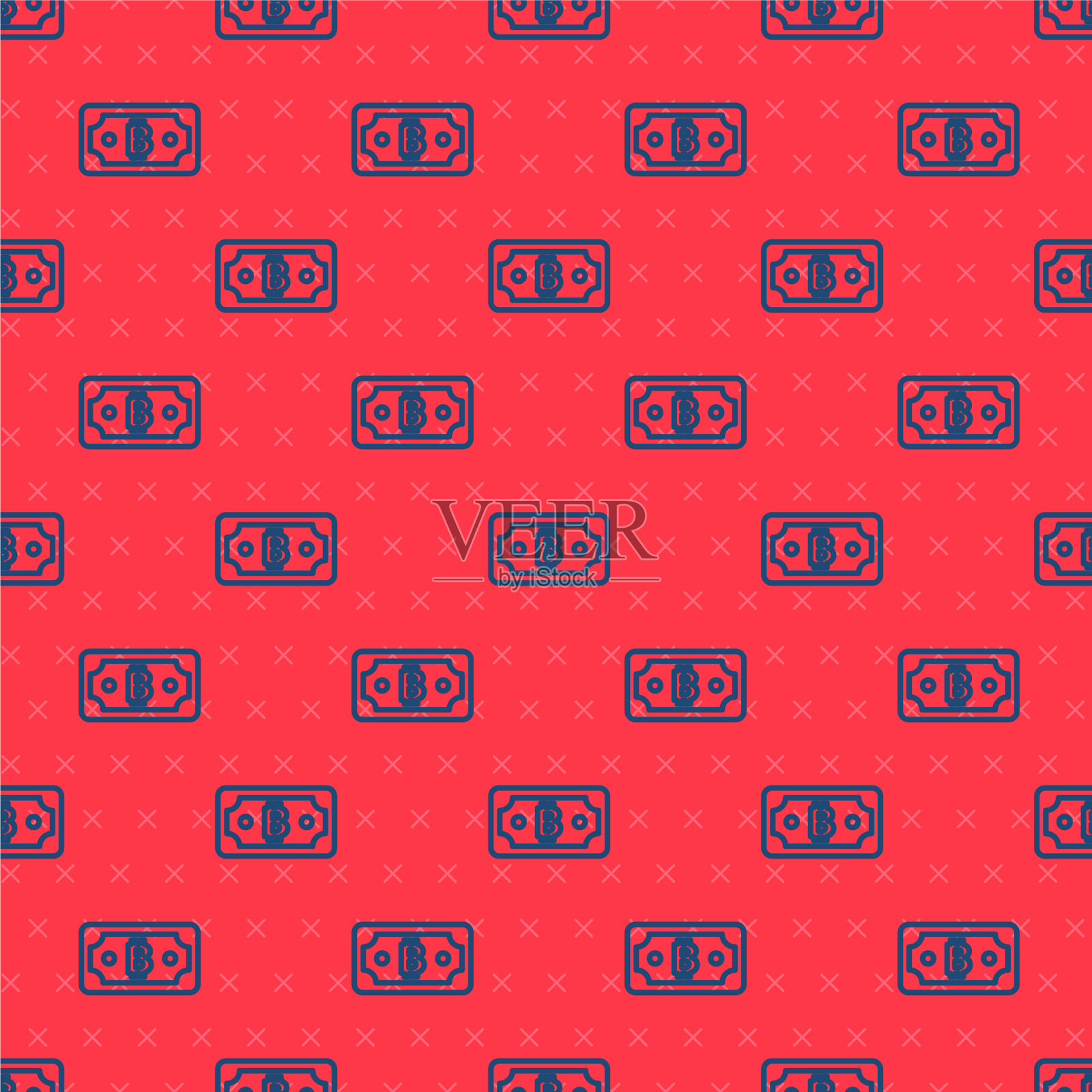 蓝线加密货币比特币图标孤立插画图片素材