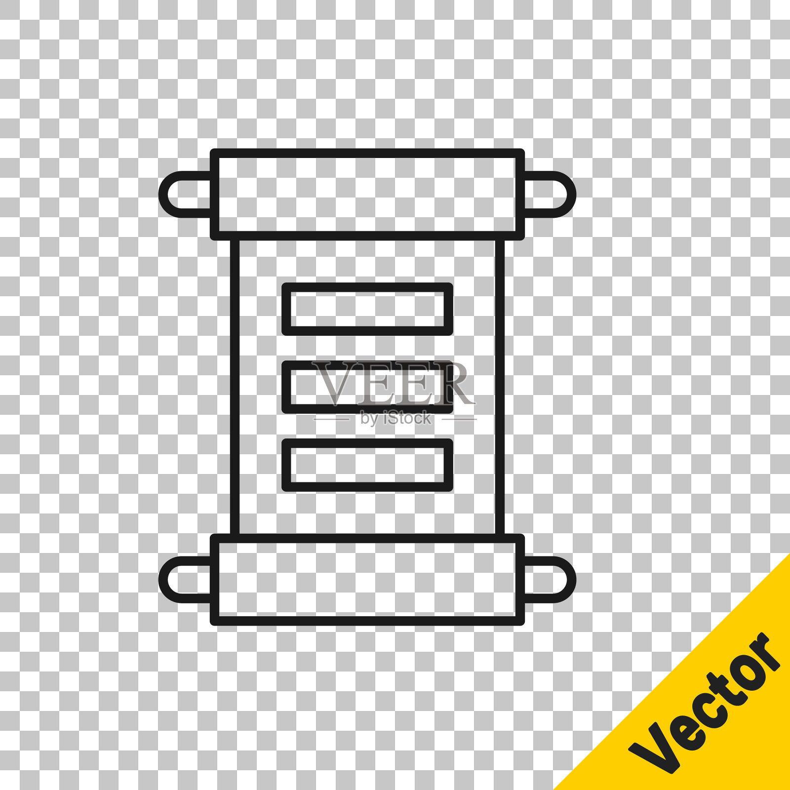 黑线法令纸羊皮纸卷轴图标插画图片素材