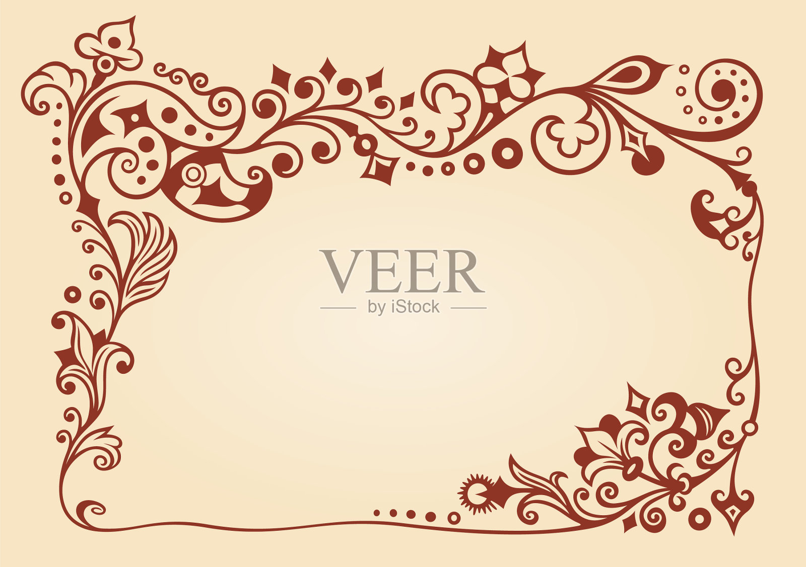 抽象观赏性自然vintage border插画图片素材