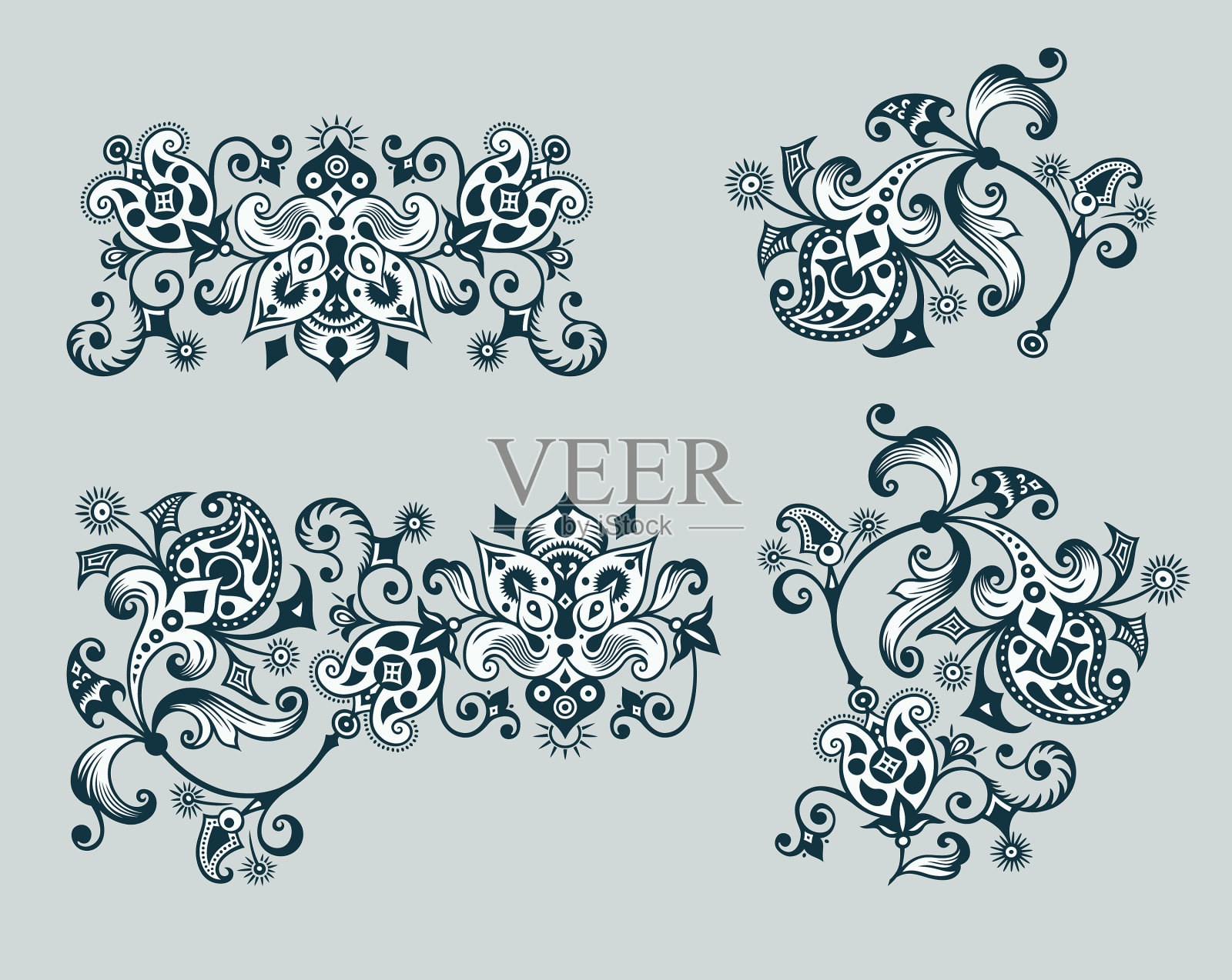 装饰性复古设计元素插画图片素材