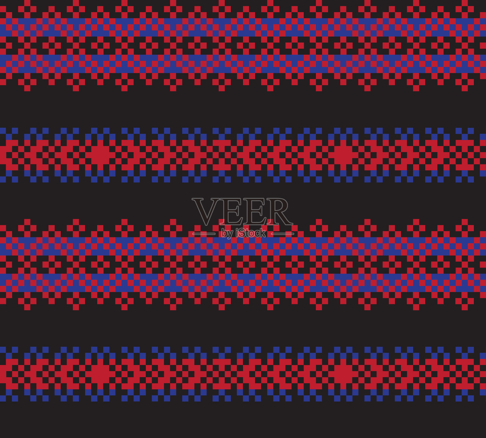 红色海军蓝圣诞集市岛无缝图案插画图片素材