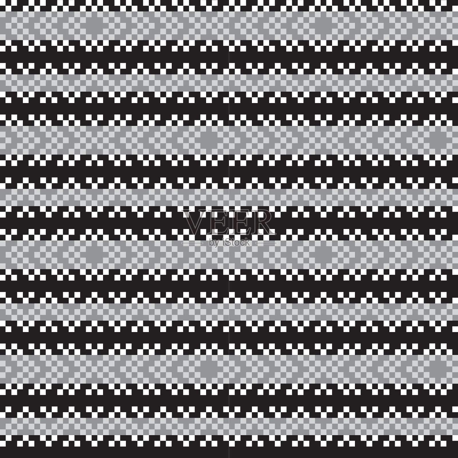 黑色和白色圣诞集市岛无缝插画图片素材