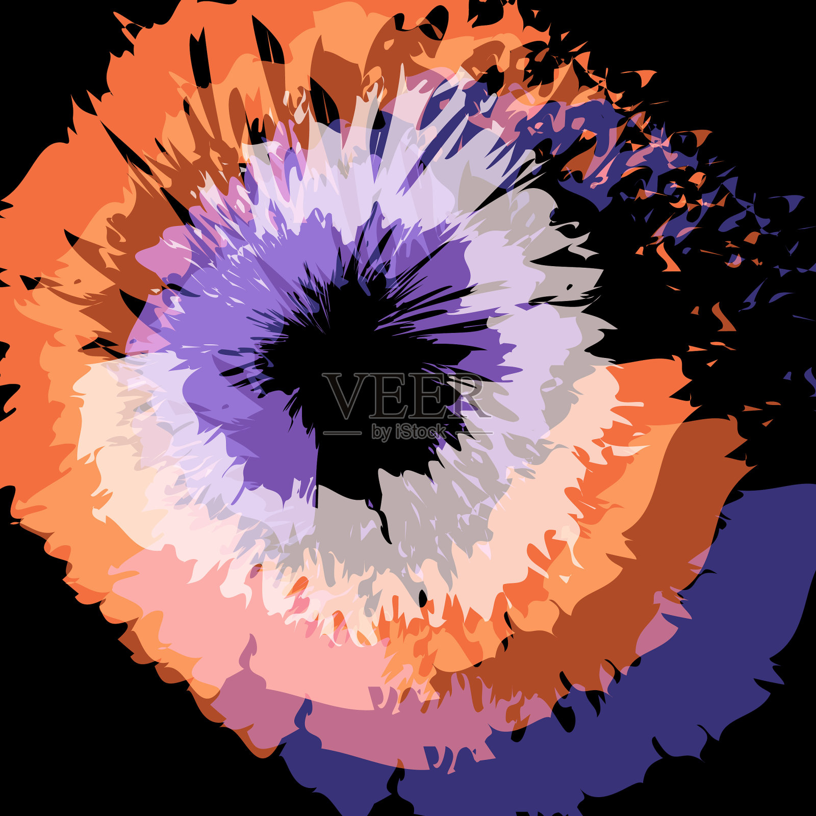 艺术花自然粉红红植物孤立黄色插画图片素材