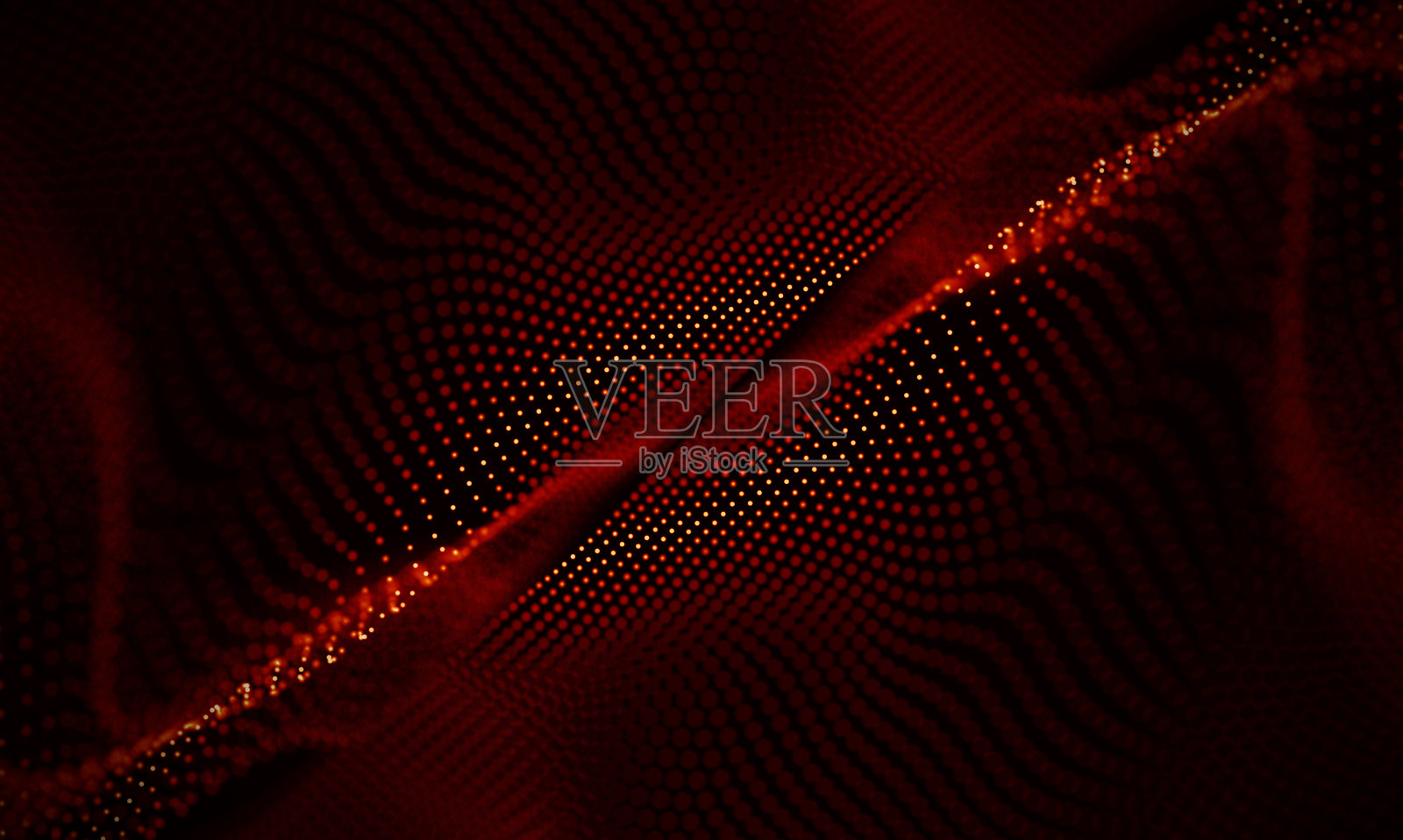 抽象红色几何背景。连接结构。科学背景。未来技术HUD元素。连接着点和线。大数据可视化与商业。插画图片素材