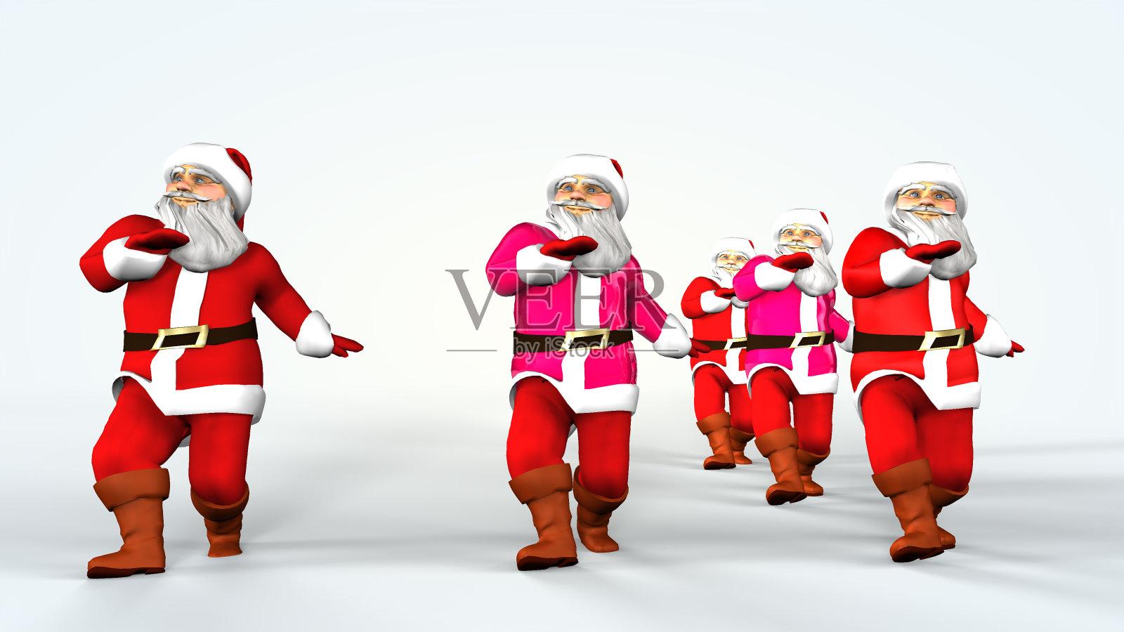 圣诞快乐,圣诞老人跳舞3D渲染照片摄影图片
