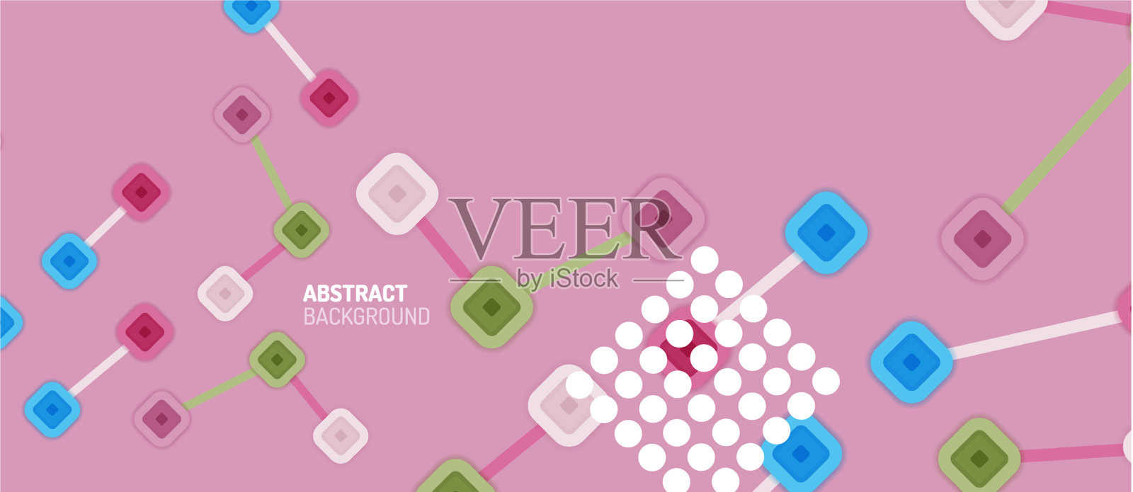 抽象的正方形网点连接方式插画图片素材