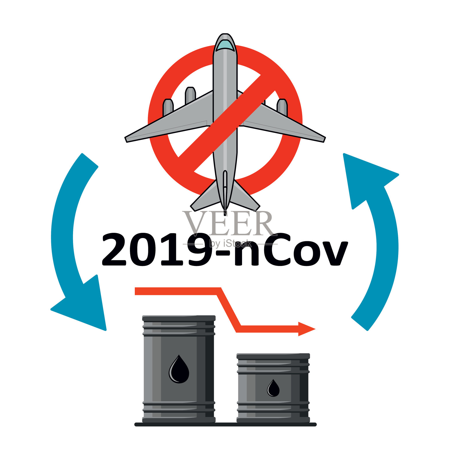 概念石油需求的减少由于插画图片素材