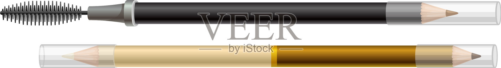 作为眉笔的装饰性化妆品或颜色插画图片素材