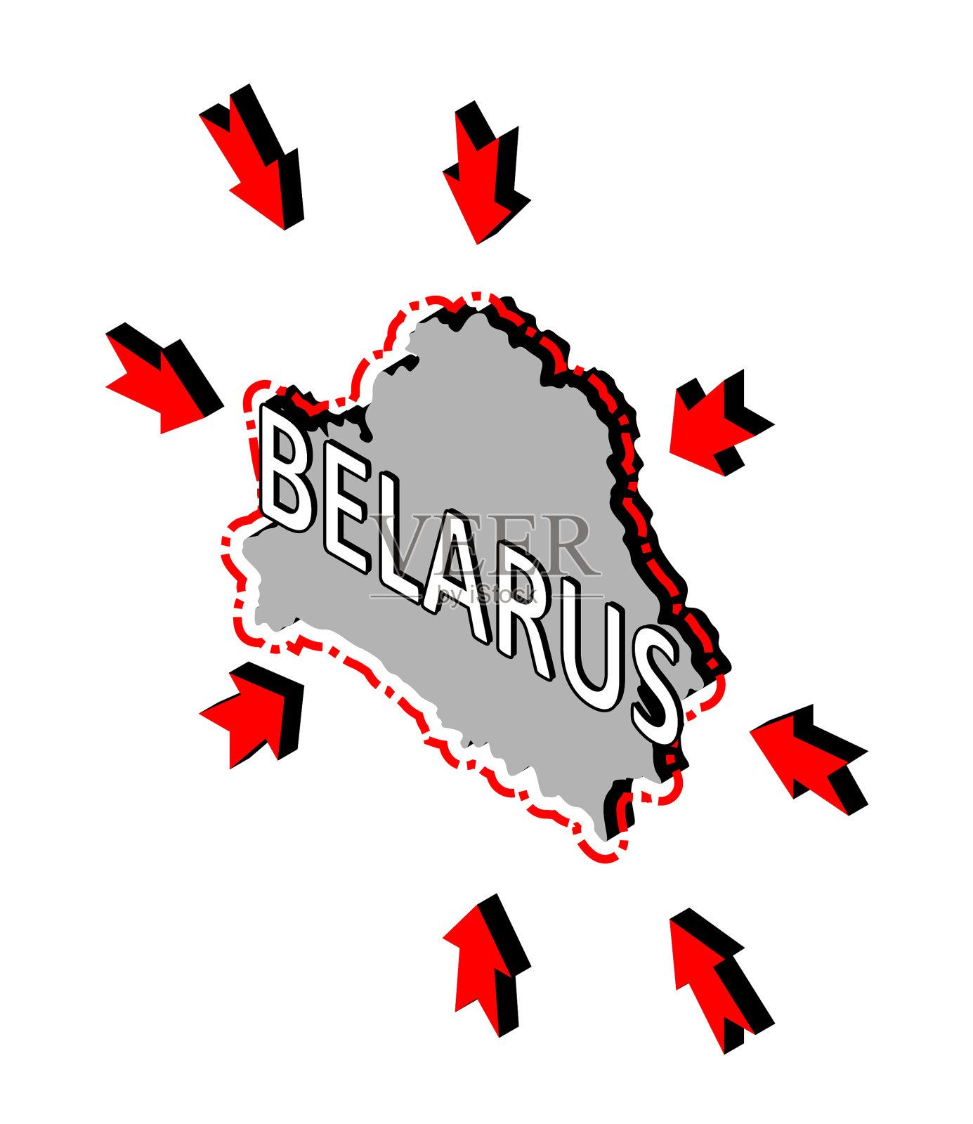 白俄罗斯关闭边境检疫保护插画图片素材