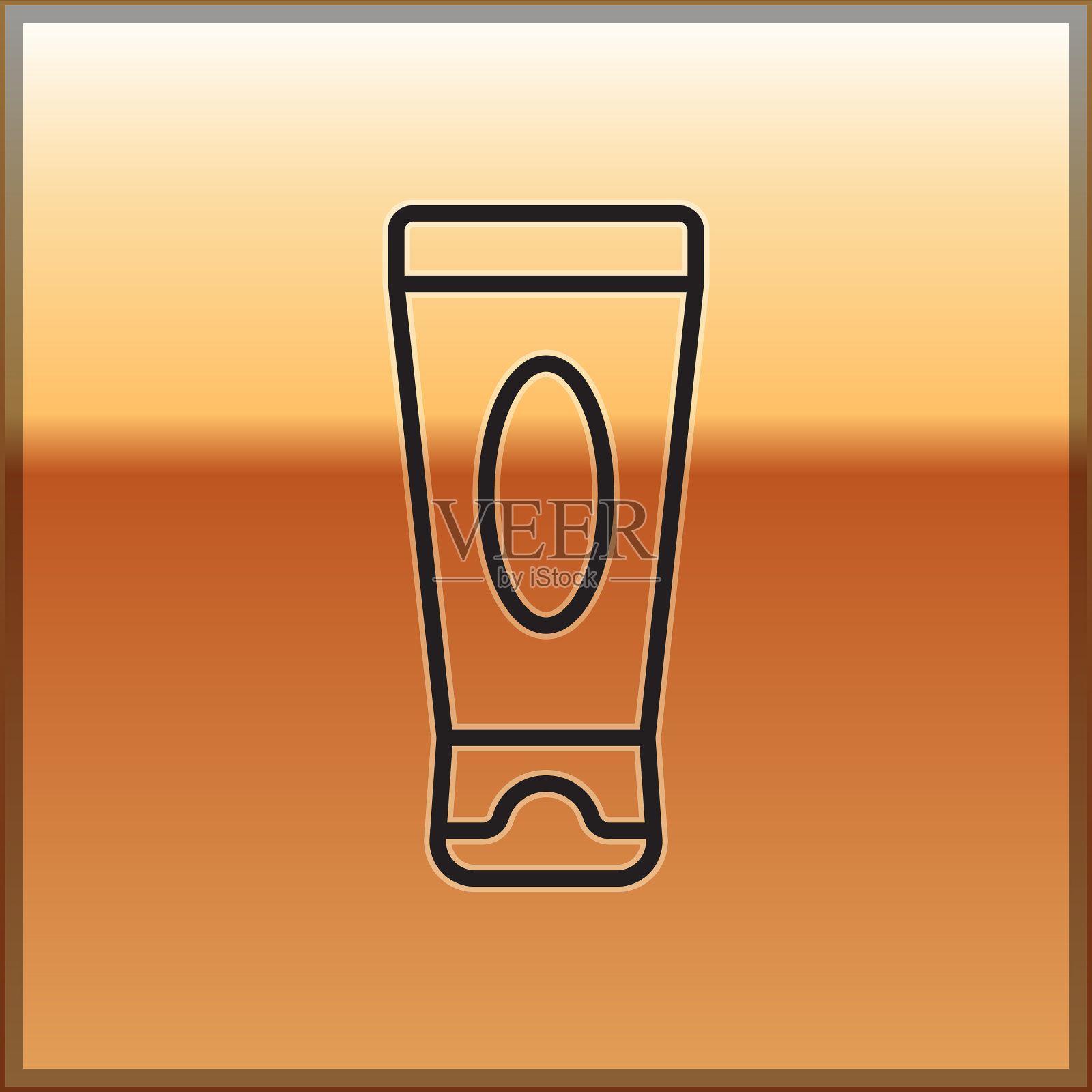 黑色线霜或乳液化妆品管图标图标素材