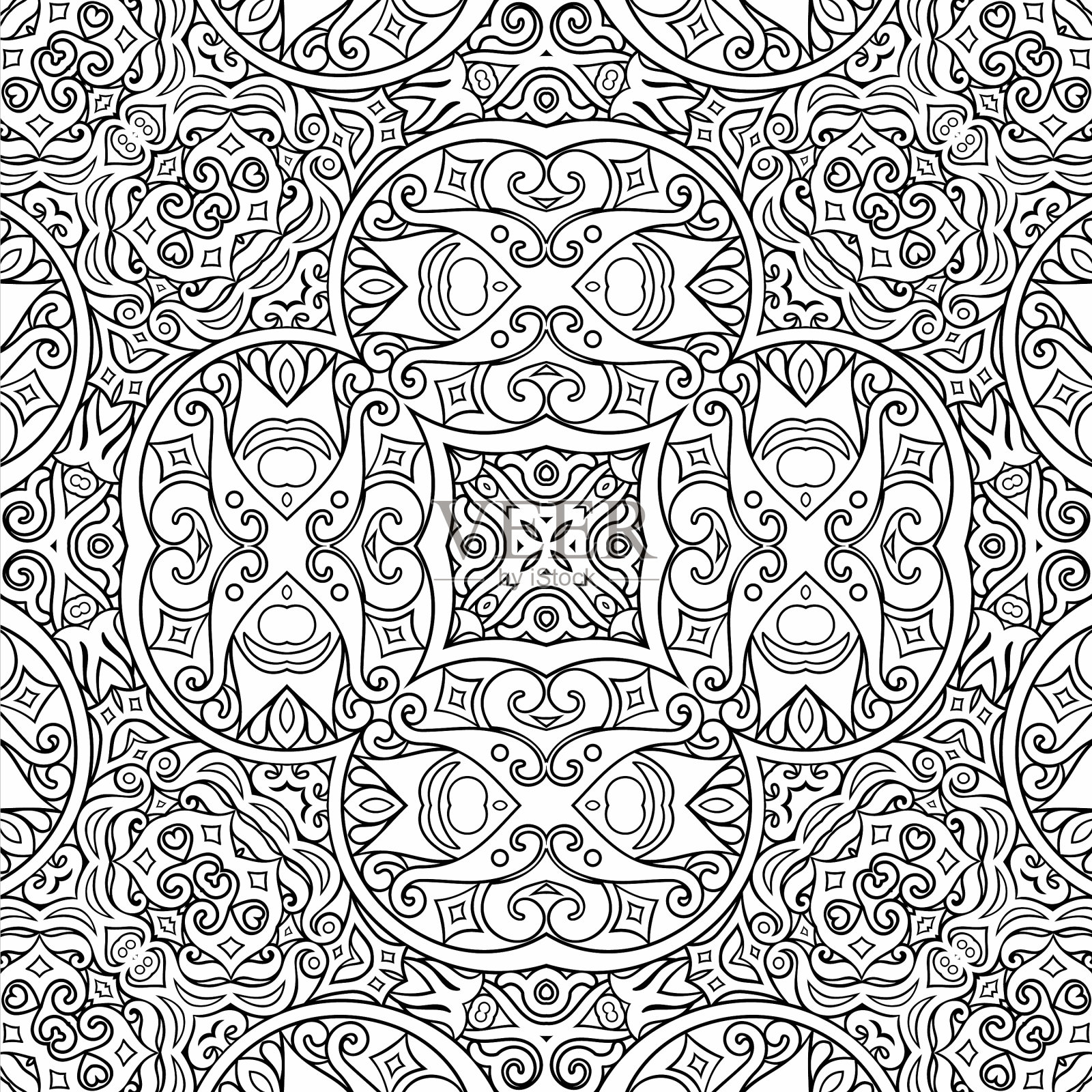 民族线艺术手绘背景插画图片素材