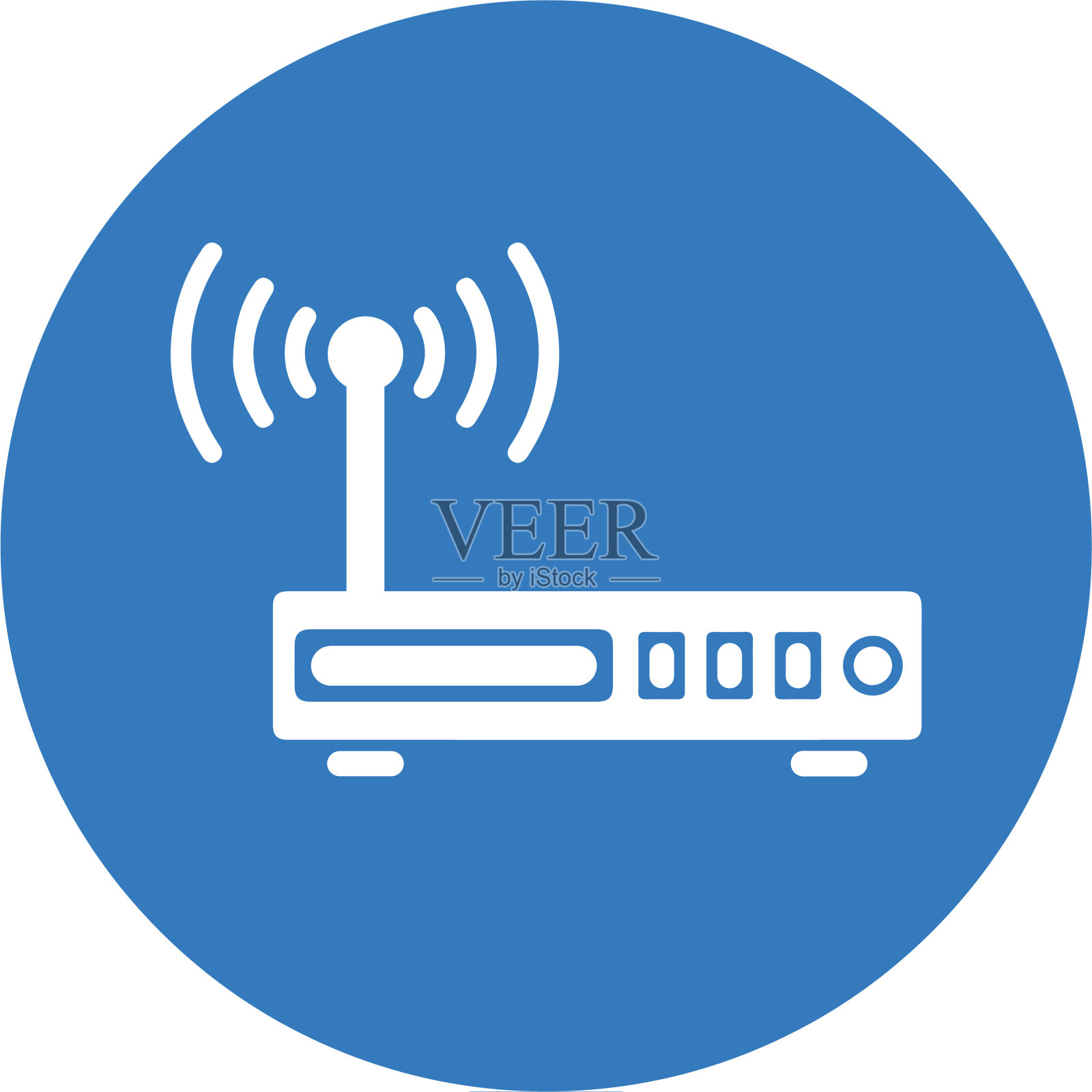互联网蓝色wifi路由器图标图标素材