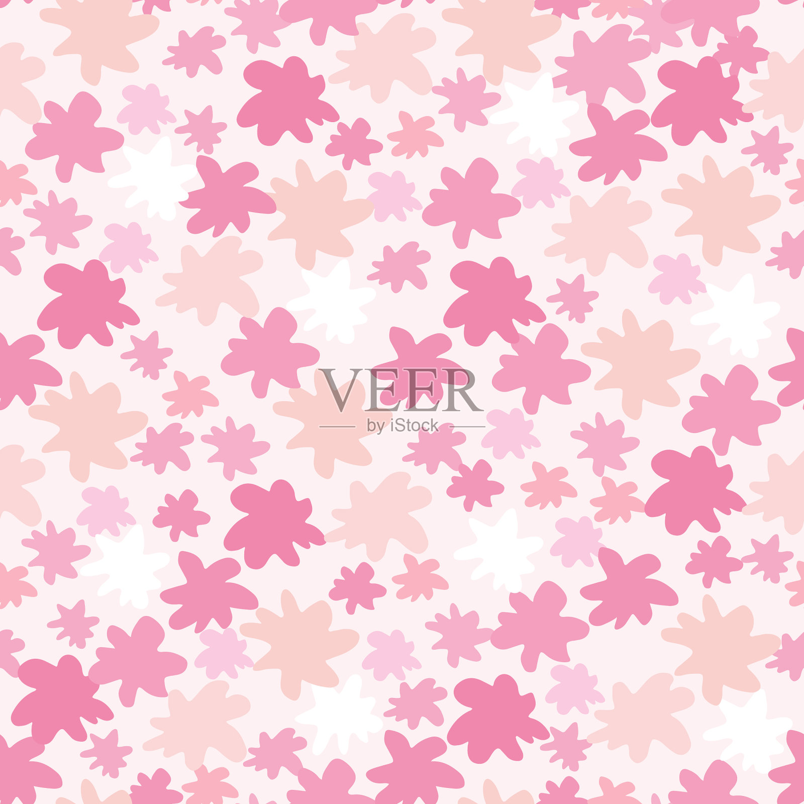 随机的小星星和中间的星星形状孤立插画图片素材