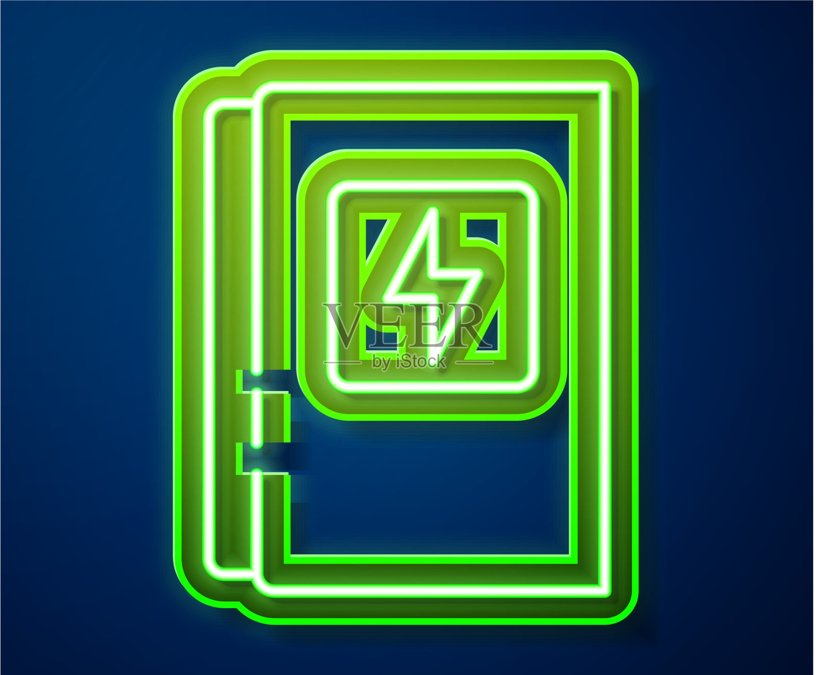 发光的霓虹灯线电气面板图标隔离插画图片素材