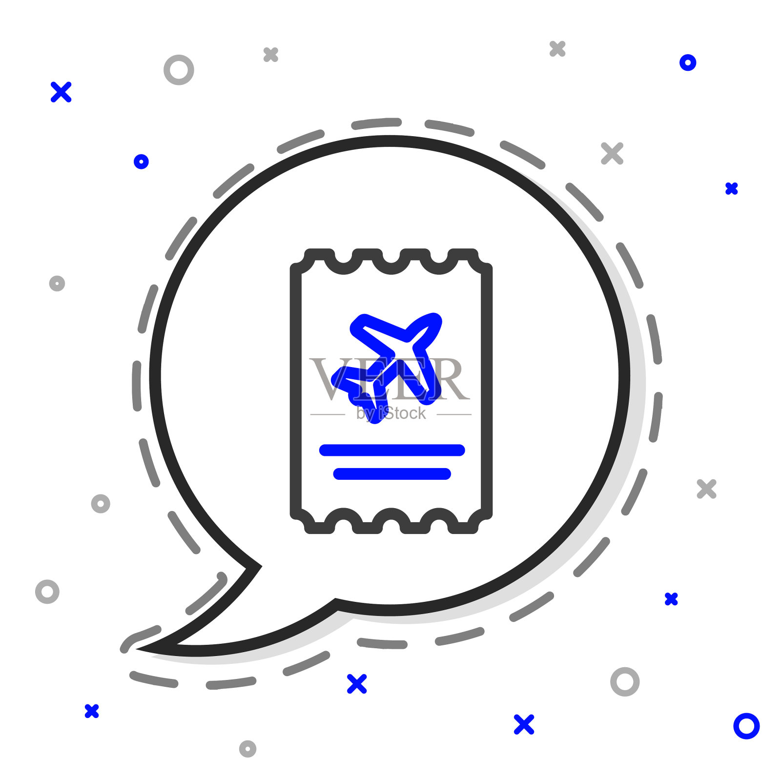 航线机票图标孤立在白色上图标素材