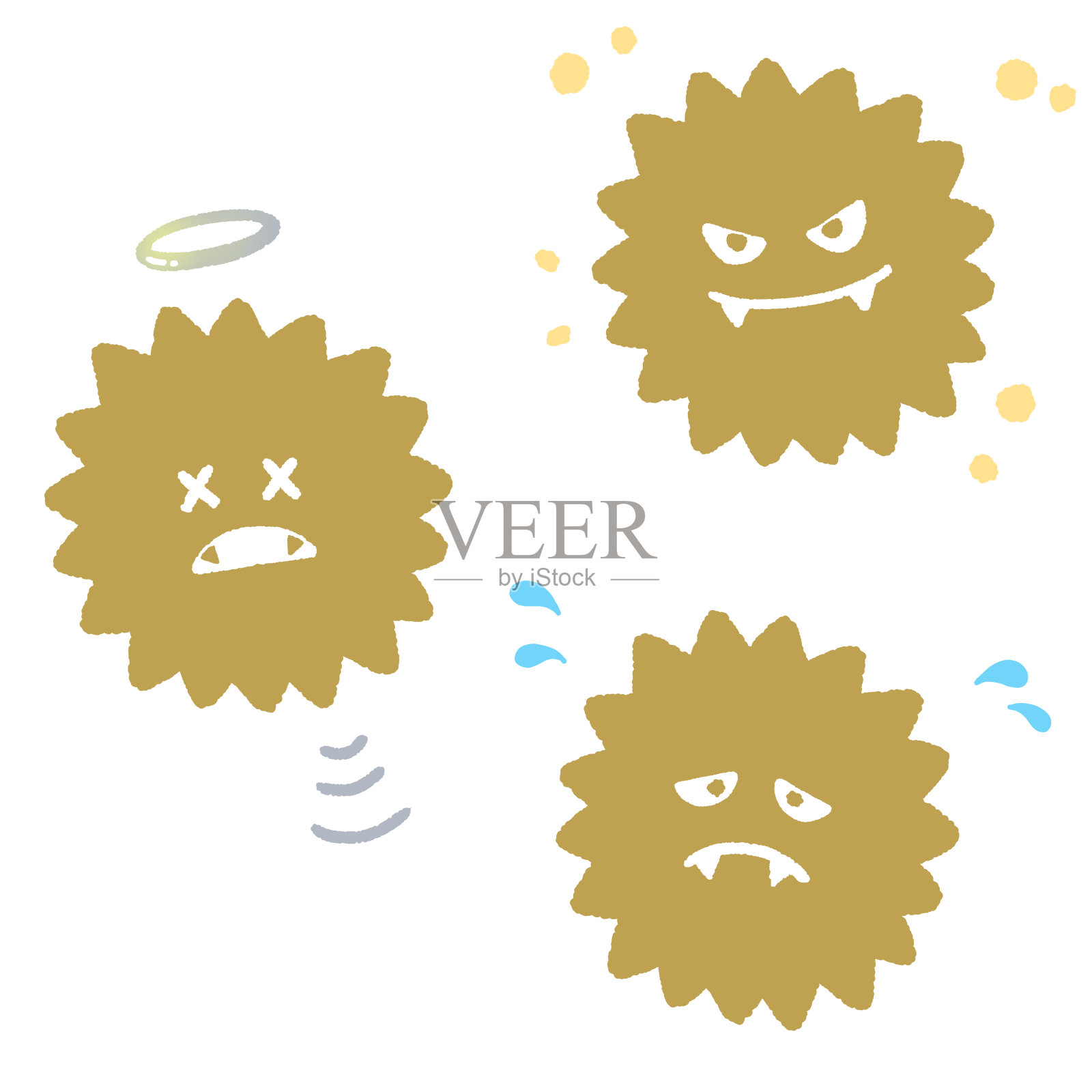 拟人化细菌插图集。插画图片素材