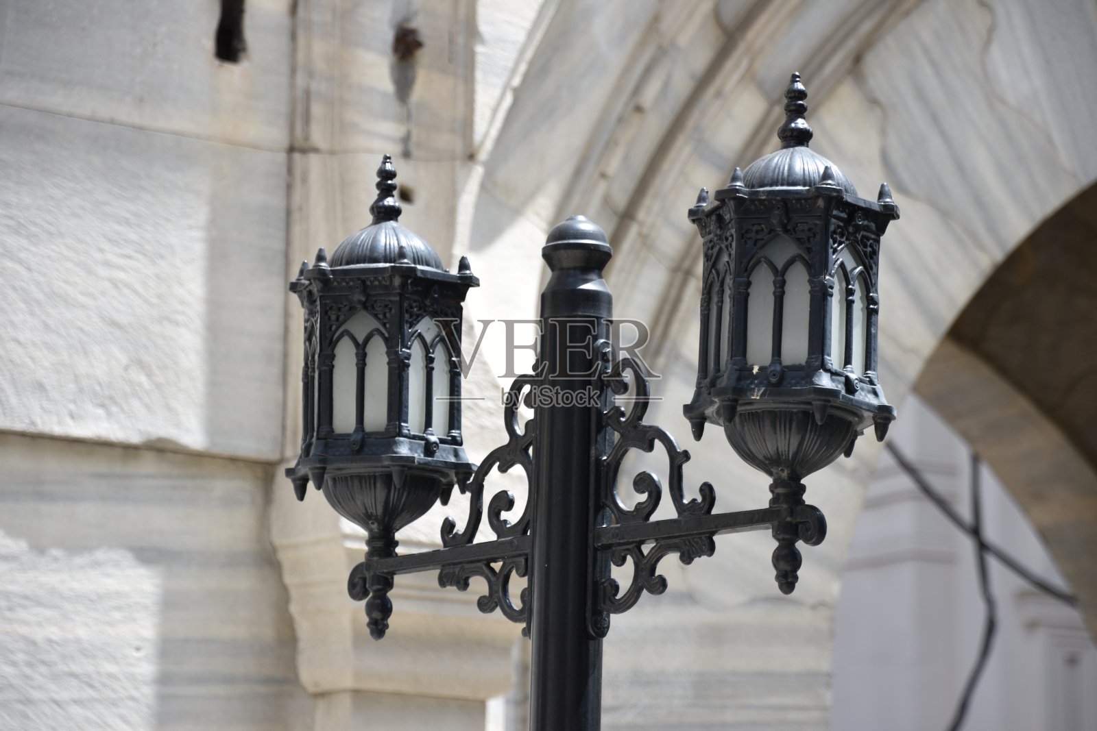 土耳其风格街灯,伊斯坦布尔照片摄影图片