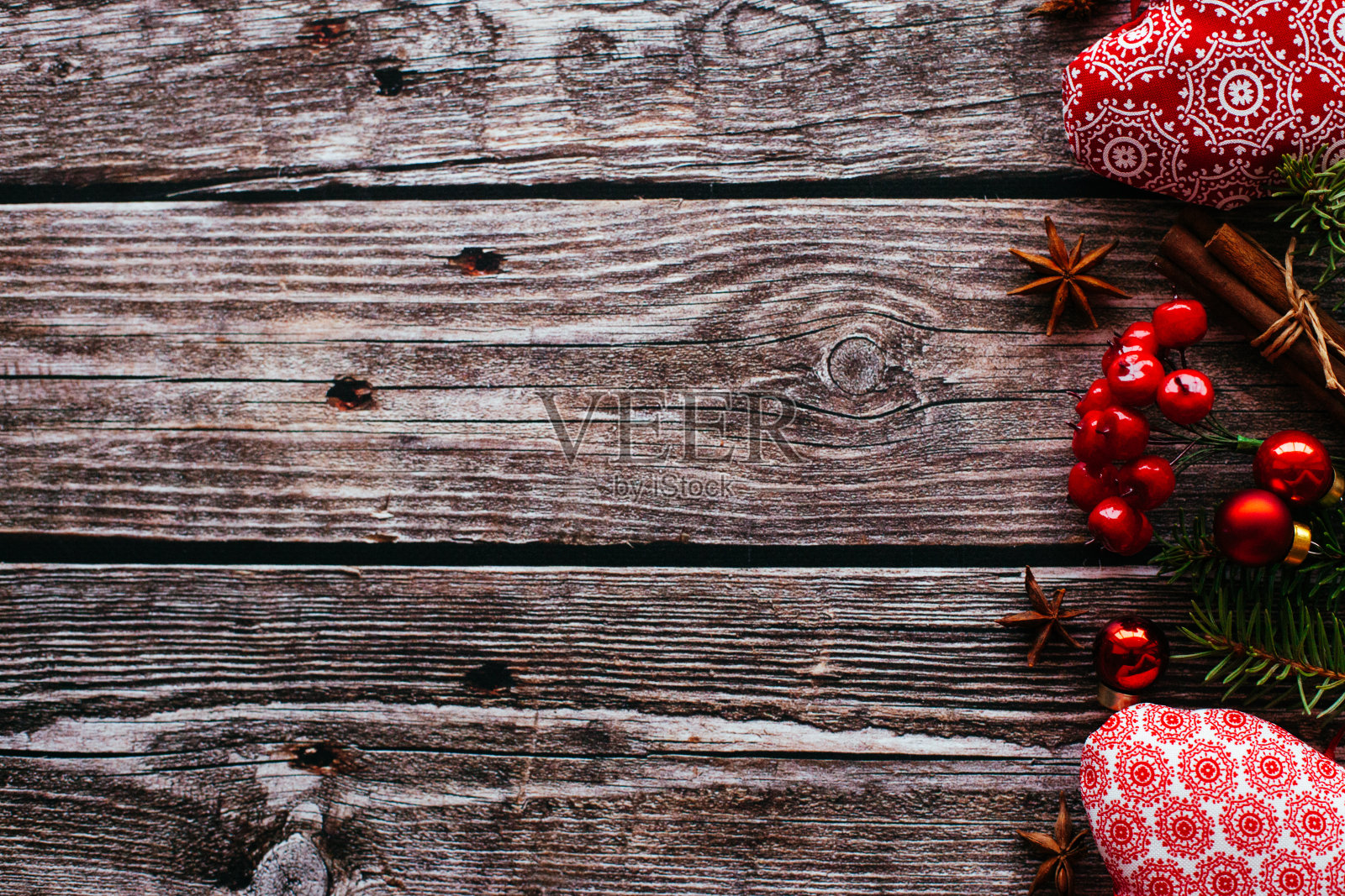 圣诞节的背景。圣诞树等装饰品照片摄影图片