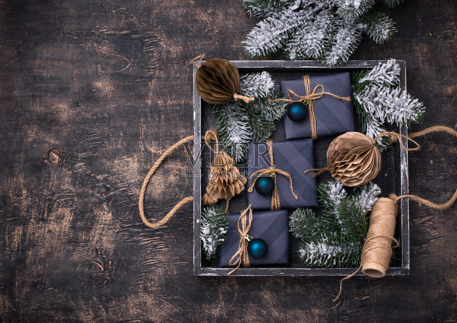 圣诞作文与礼品盒照片摄影图片