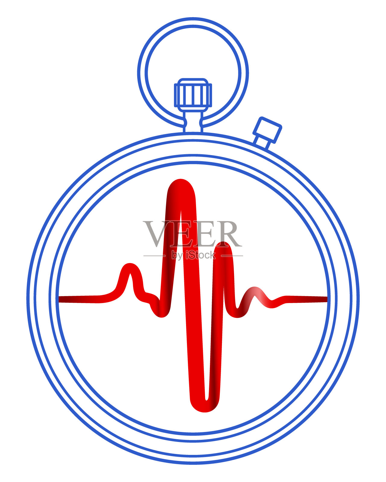 秒表和心脏插画图片素材