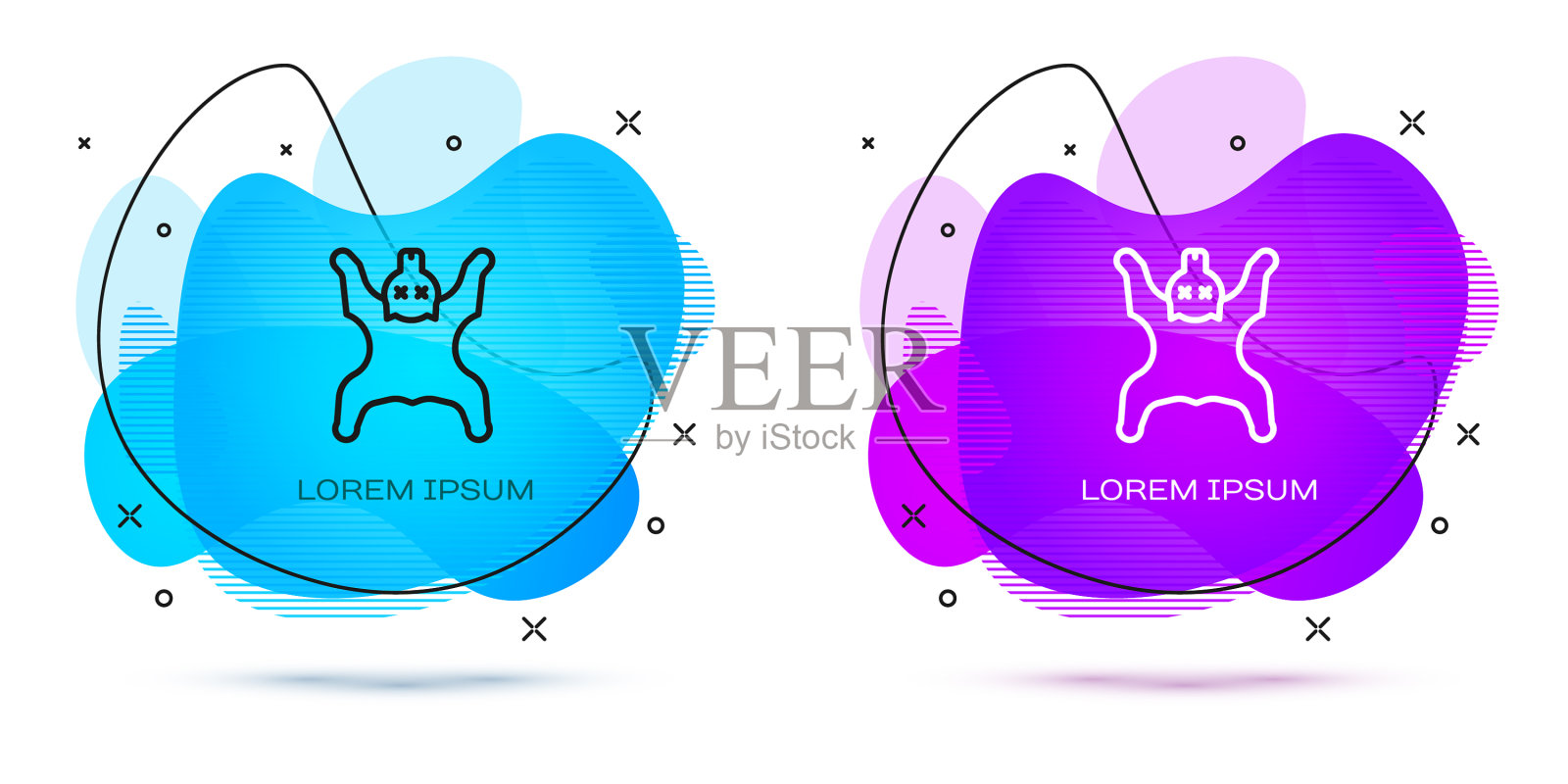 线熊皮肤图标隔离在白色背景插画图片素材