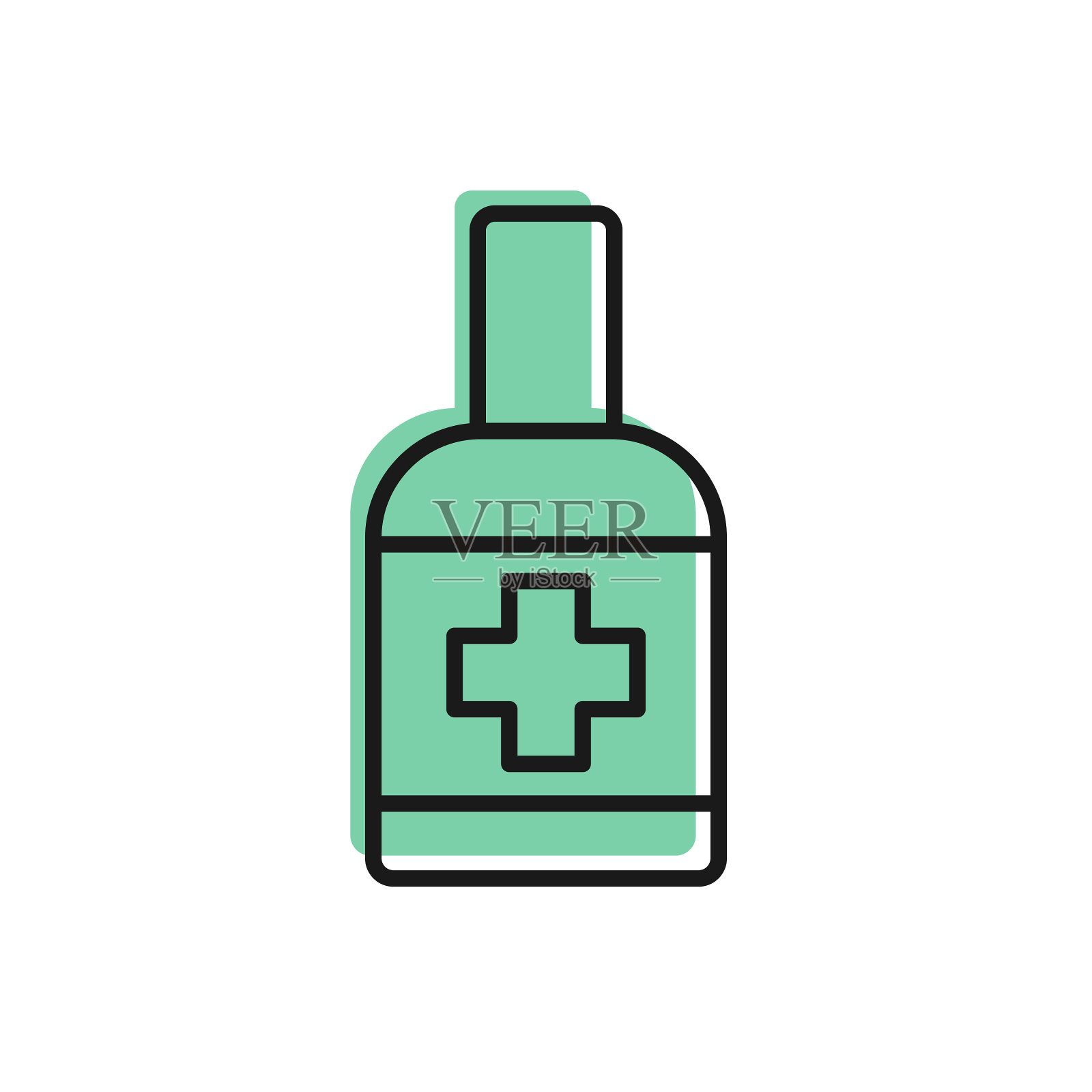 黑线瓶液体抗菌皂插画图片素材