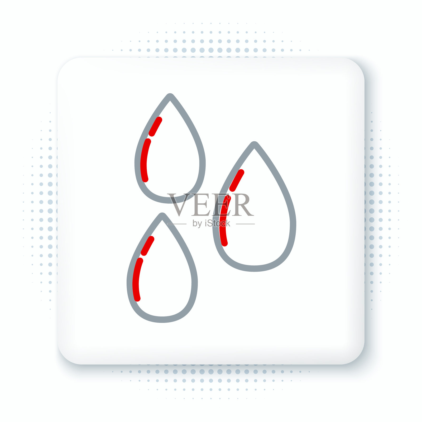 线水滴图标孤立的白色背景图标素材