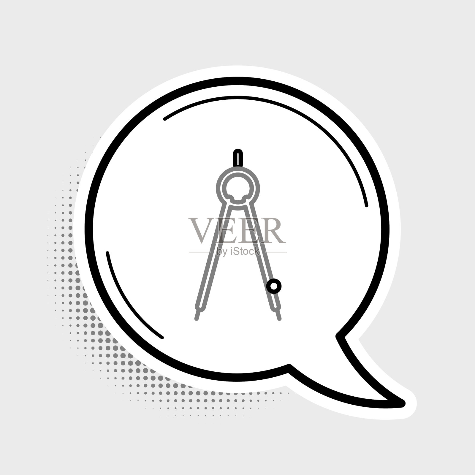 线描罗盘图标孤立在灰色上图标素材