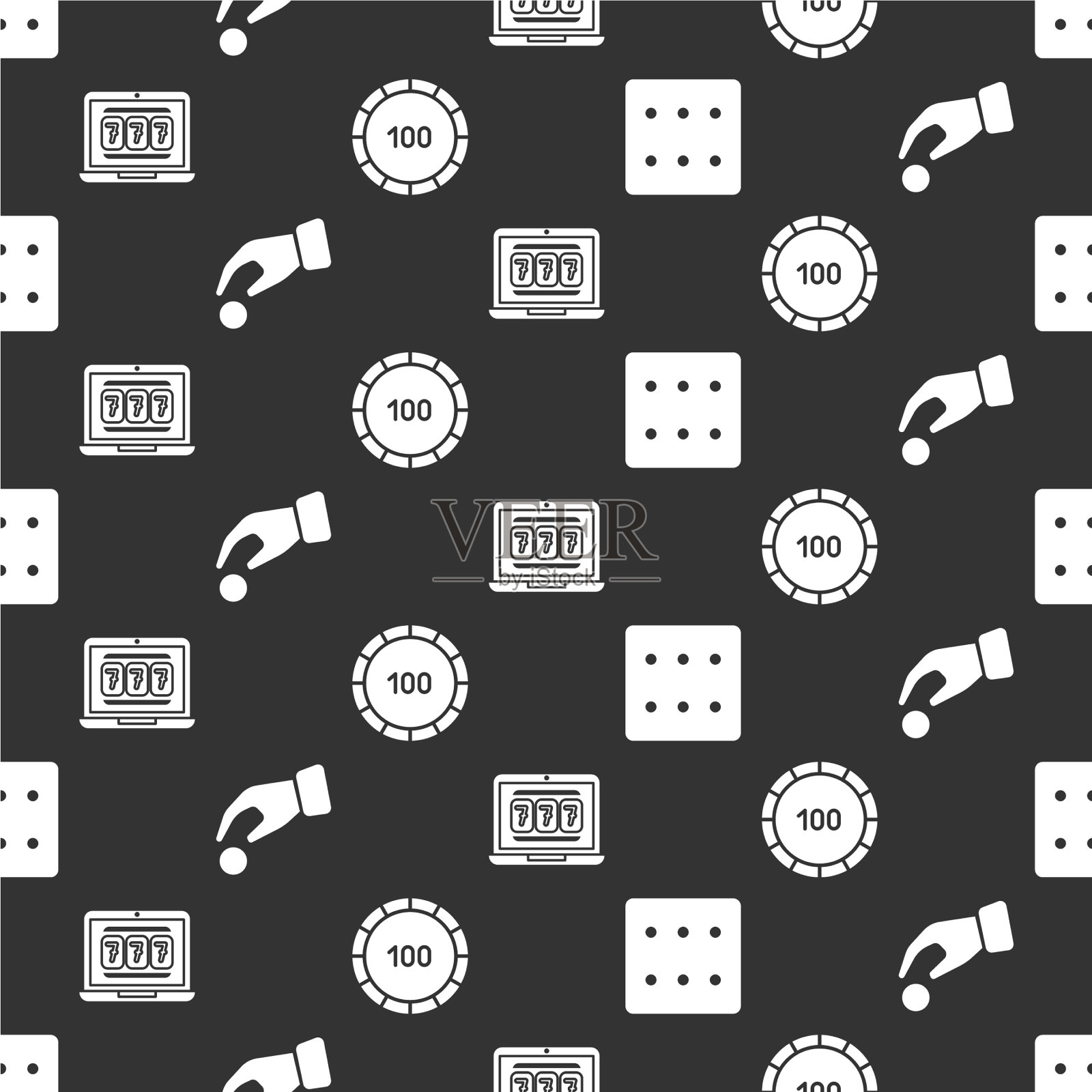 设置游戏骰子手持赌场芯片笔记本电脑图标素材