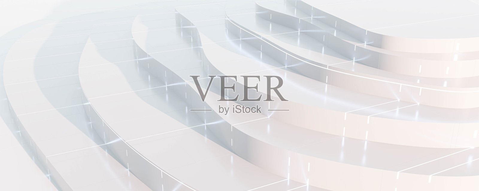 白色抽象未来主义建筑背景3d渲染插图照片摄影图片