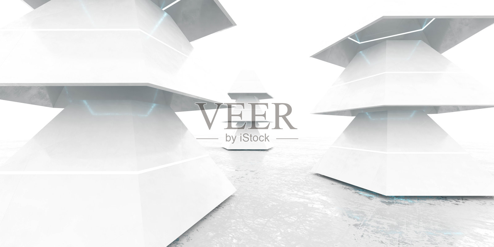 白色抽象未来主义设计几何形状环境3d渲染背景照片摄影图片