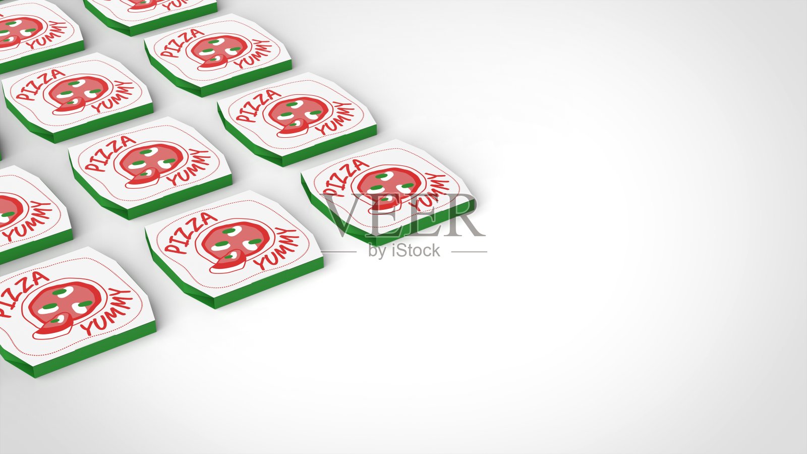 披萨美味的白色背景多重左3D渲染照片摄影图片