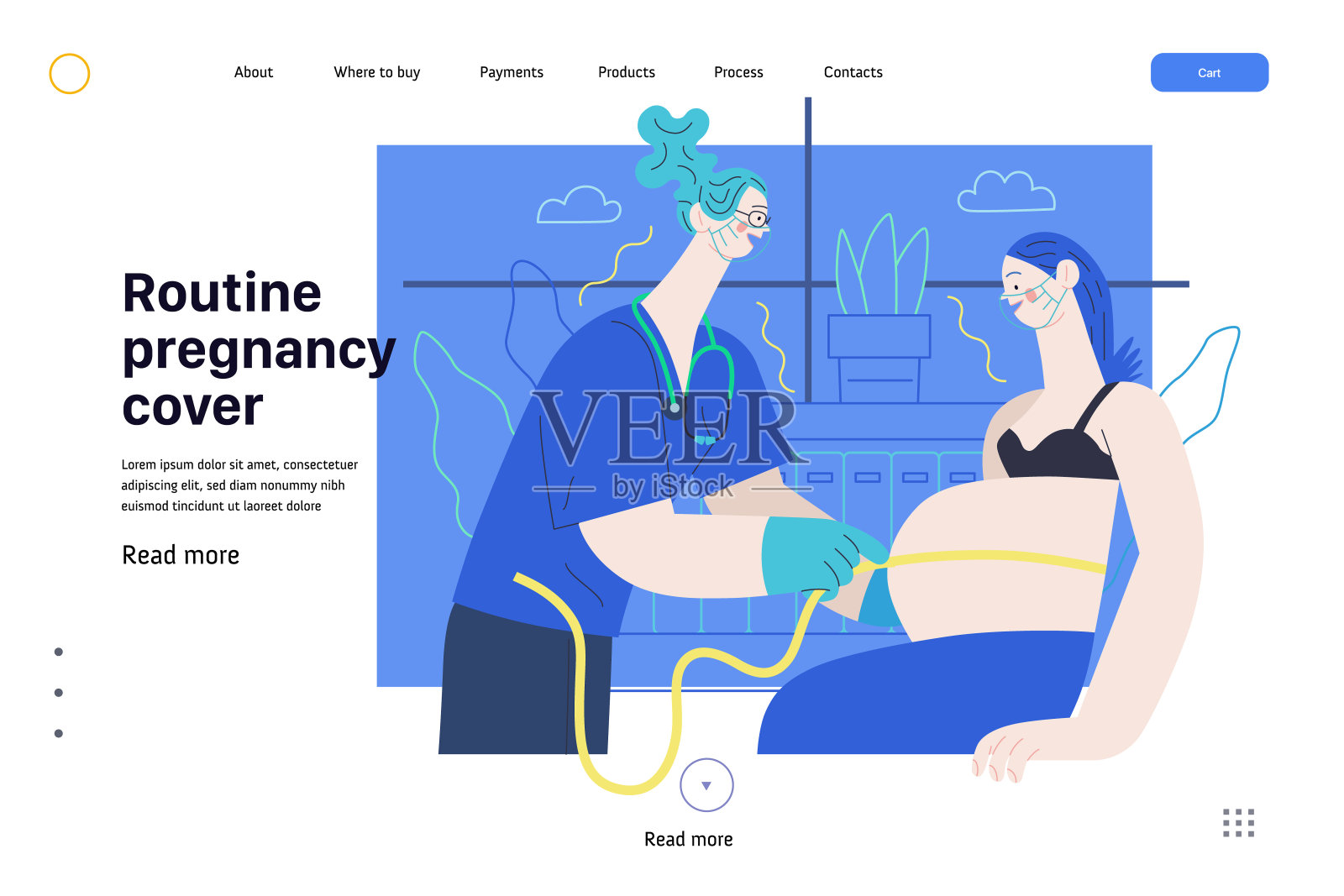 医疗保险模板-常规妊娠保险插画图片素材