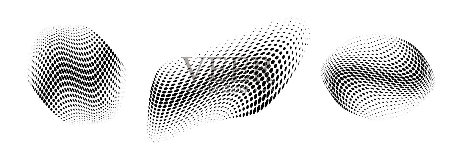 半色调圆点曲线3d标志。插画图片素材