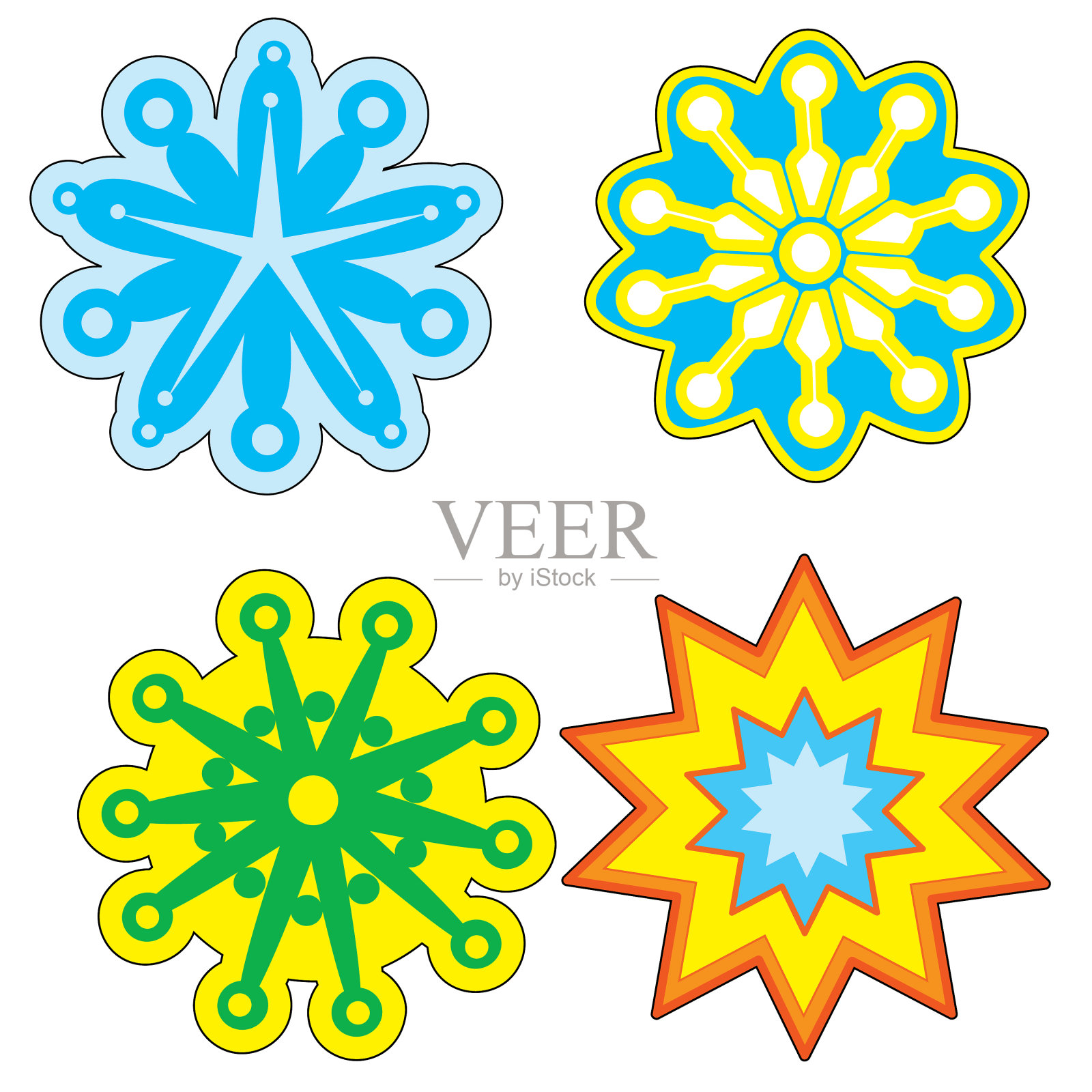 设置雪花不同的颜色和设计元素图片