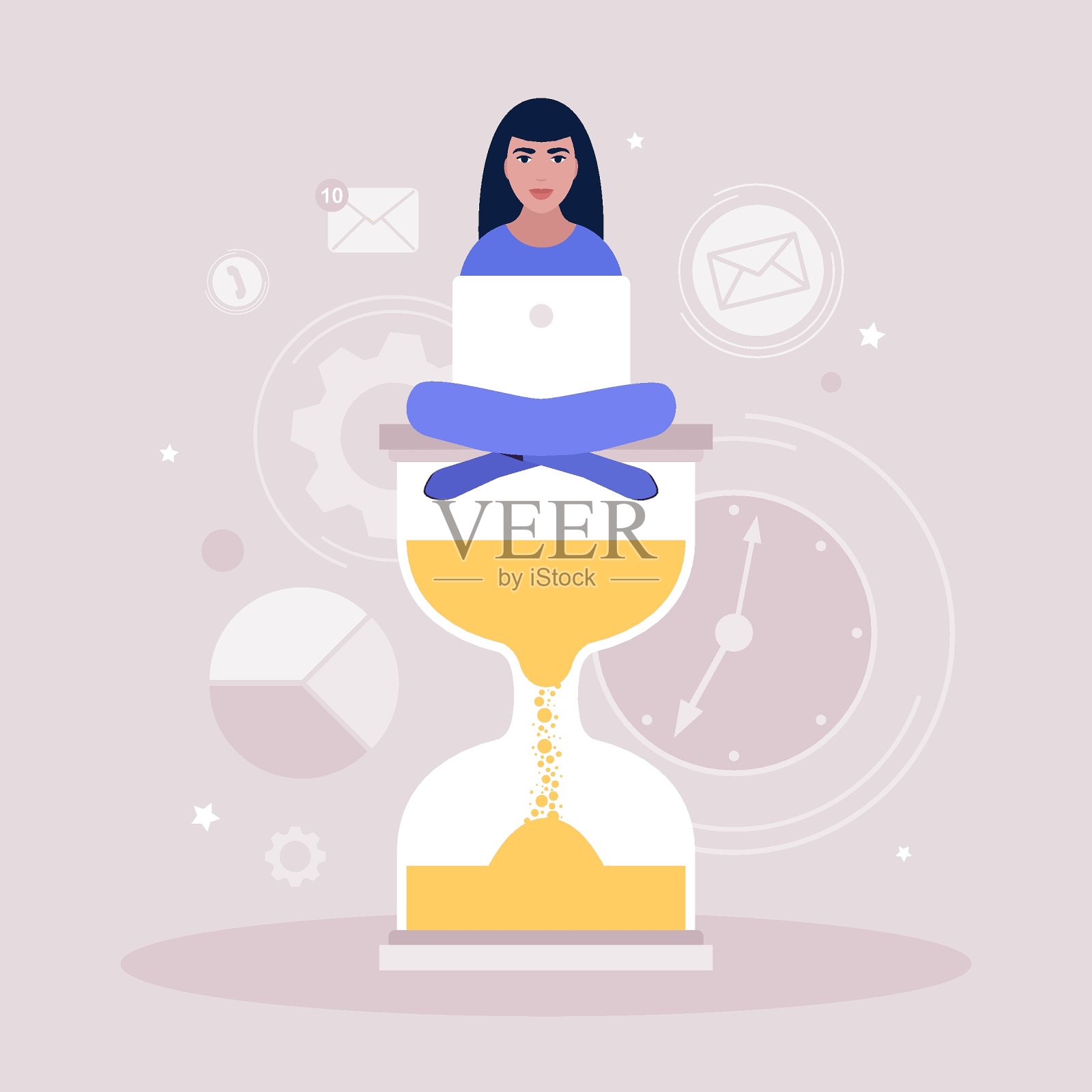 时间管理的概念插画图片素材