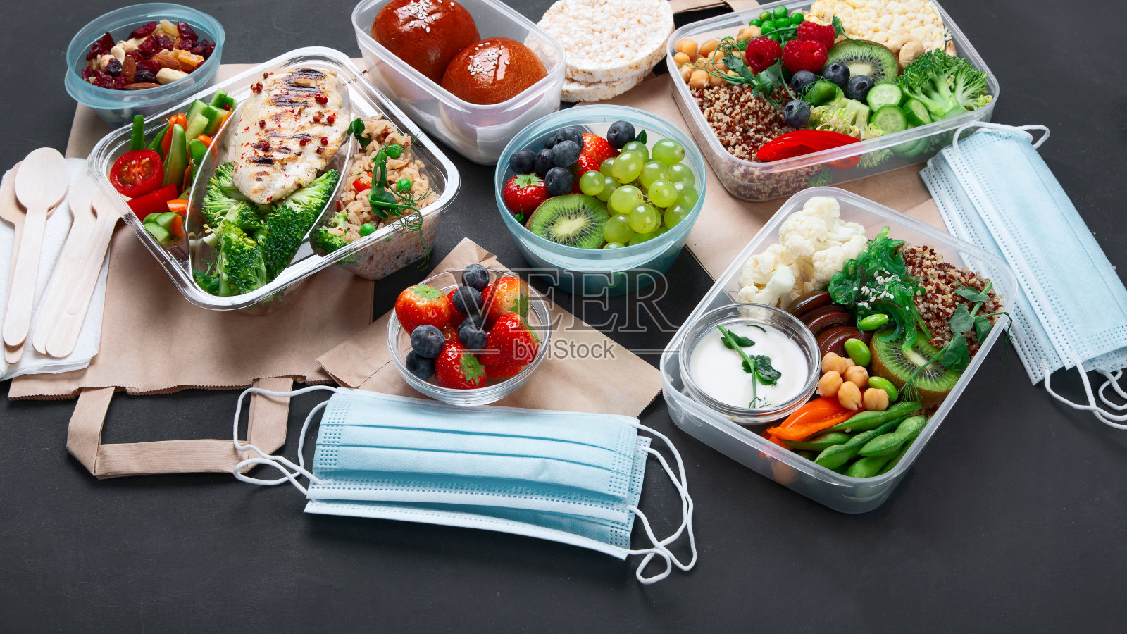 外卖午餐盒照片摄影图片