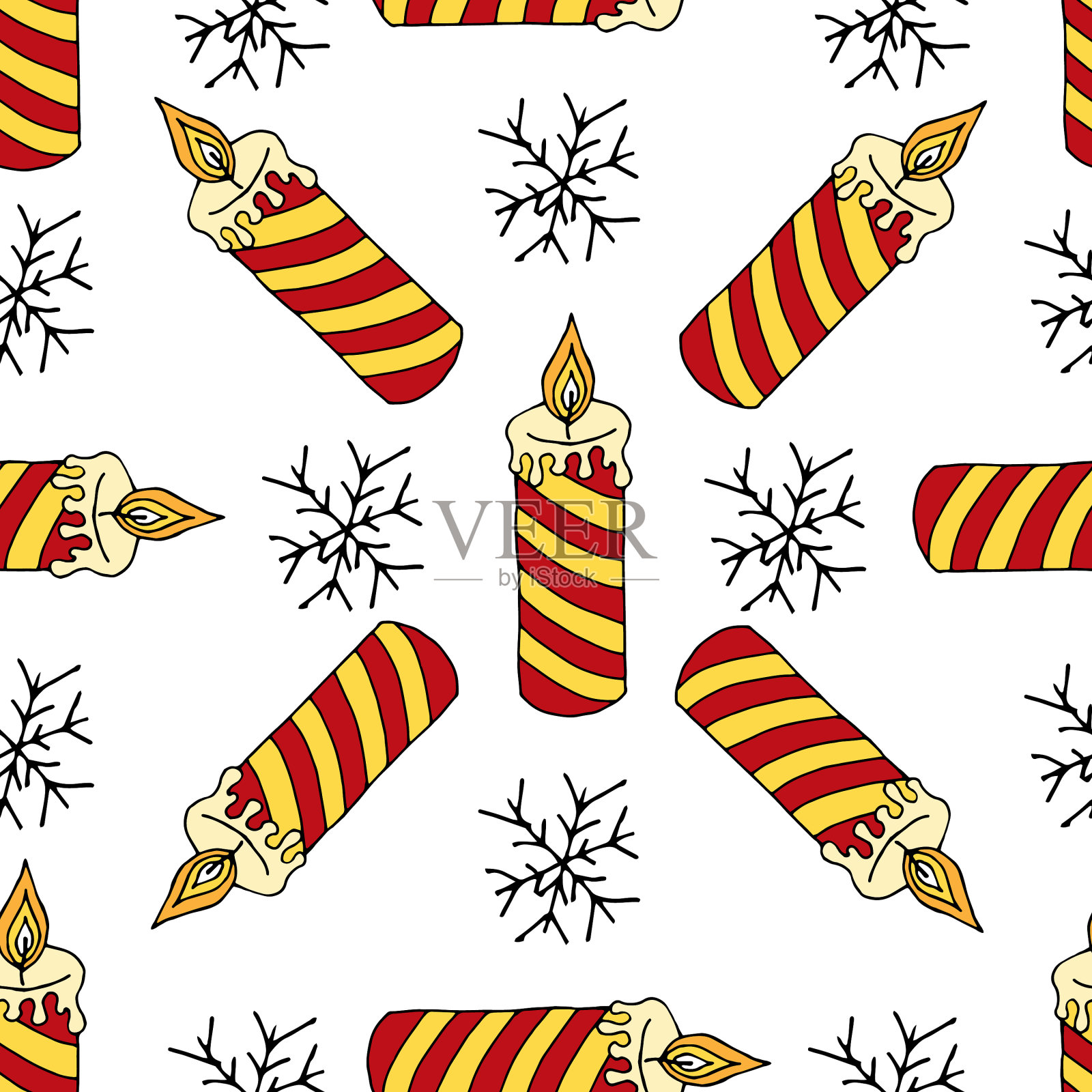 无缝圣诞图案圣诞树插画图片素材