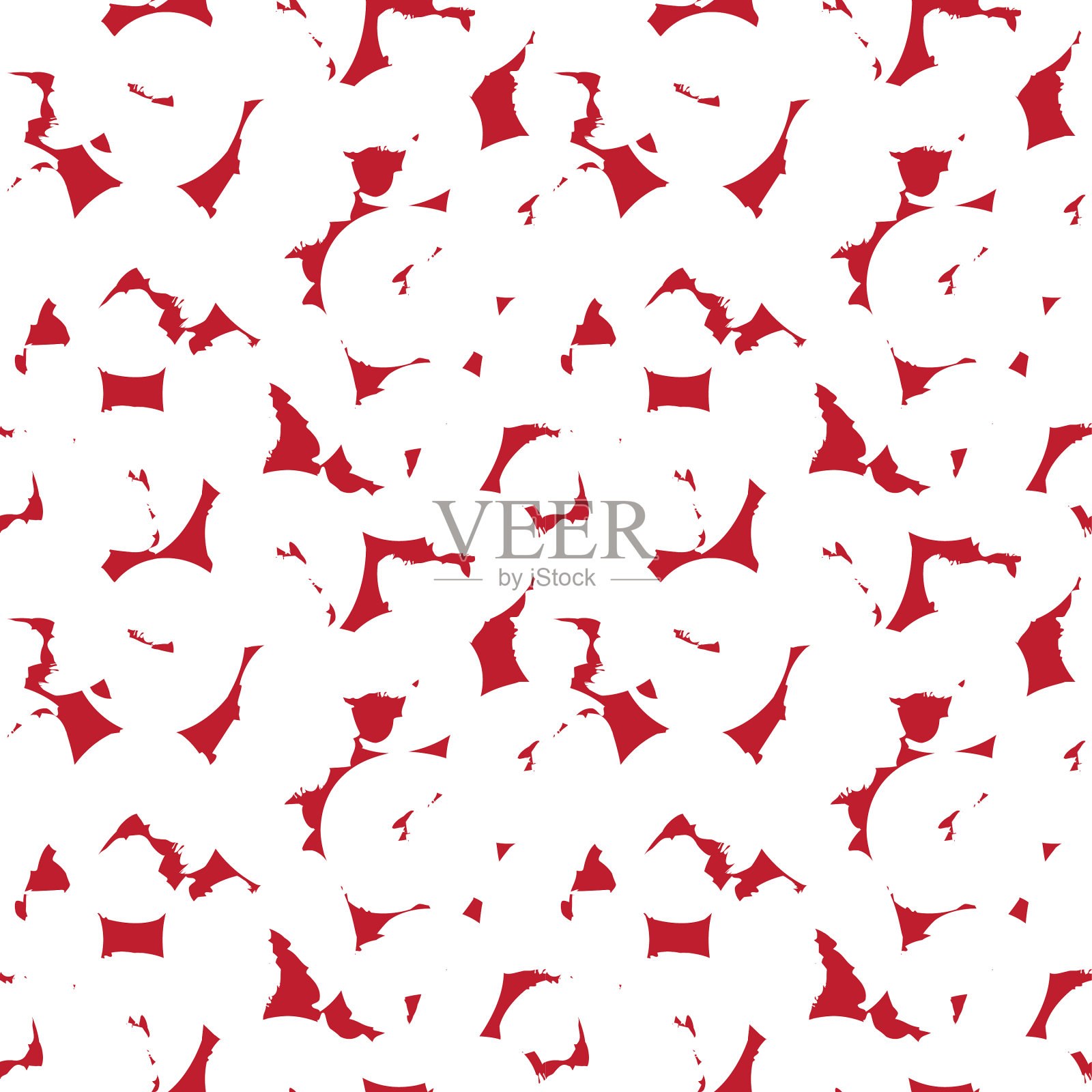 红色笔触无缝图案背景插画图片素材