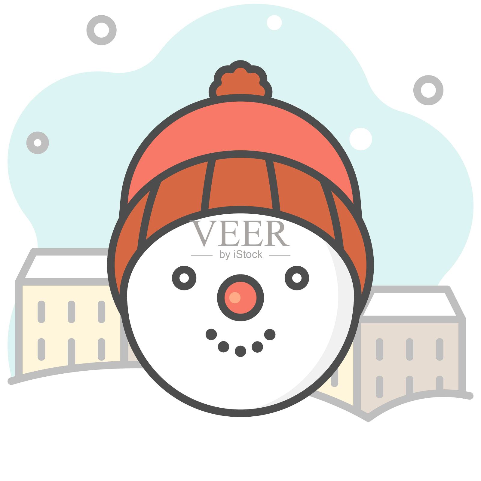 雪人填充图标背景,矢量插图设计元素图片