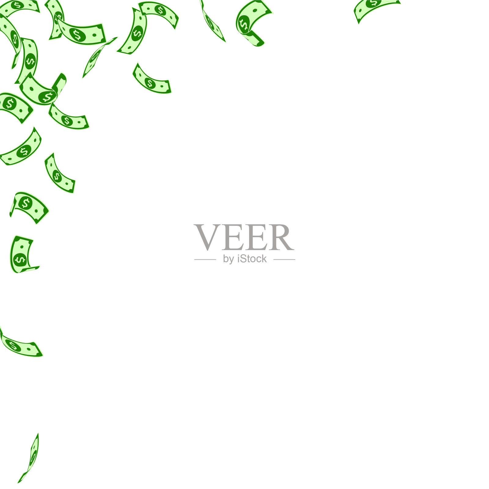 美元纸币少的可怜美元纸币上插画图片素材